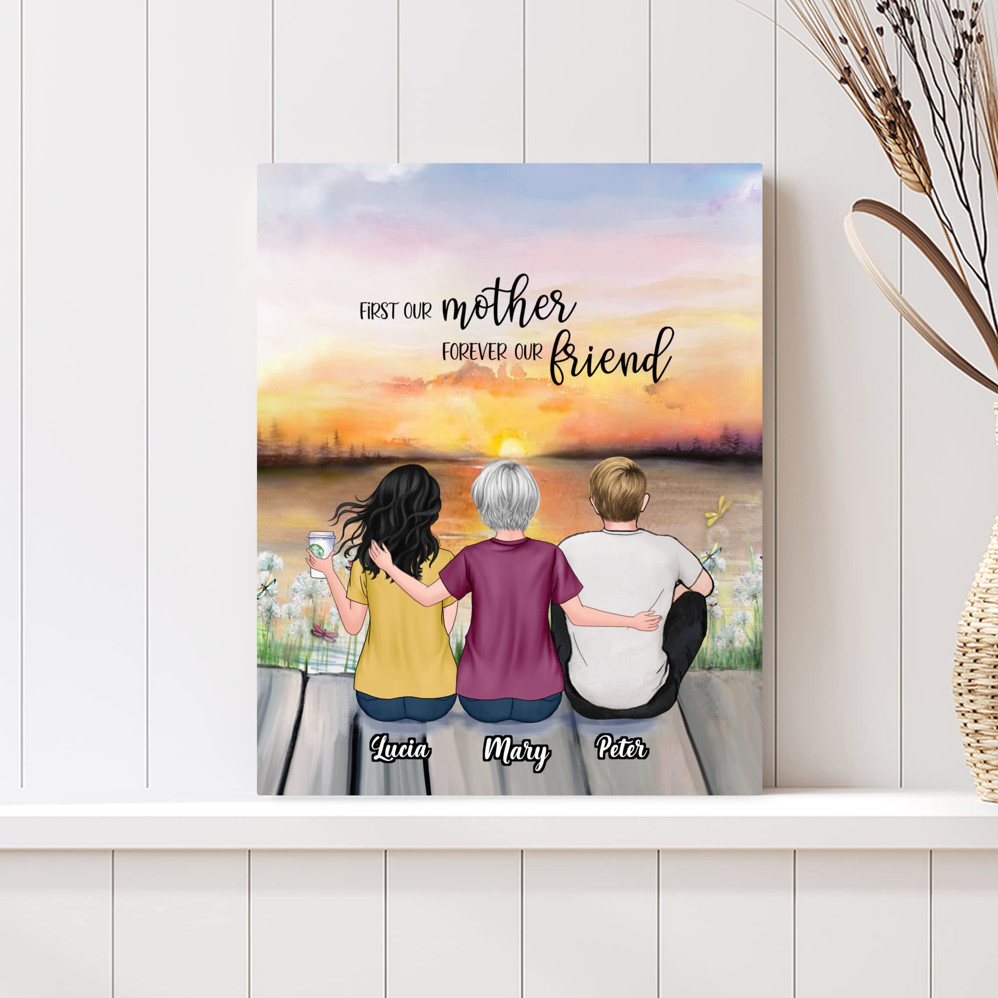 Gossby Custom Mom Wrapepd Canvas - Custom Gift For Mom From Daughter, Son With Design, Name - Mother Art Gift - Mothers Day, Chr