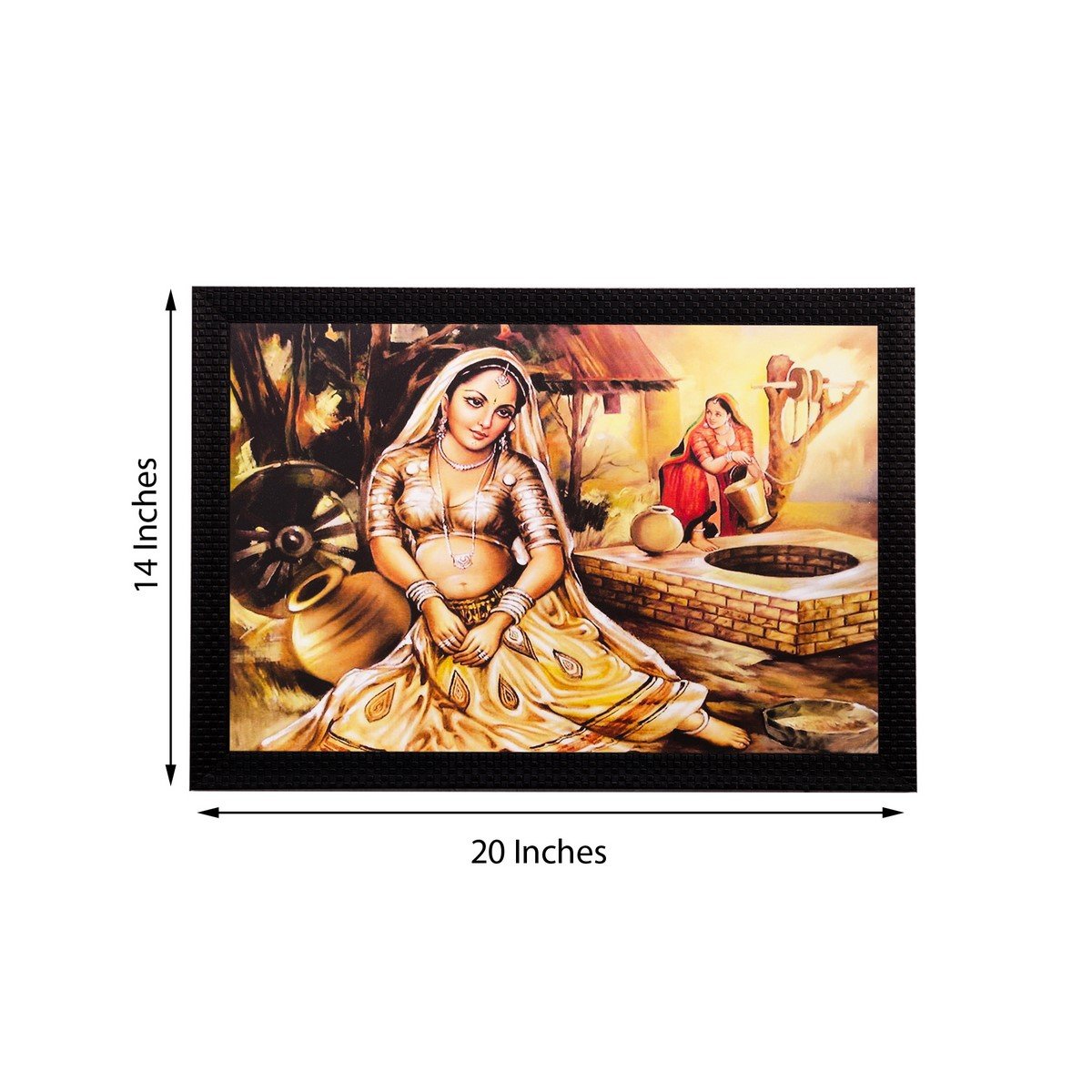 eCraftIndia Village Woman UV Art Painting (Synthetic Wood, 51 cm x 36 cm, Matt Textured)