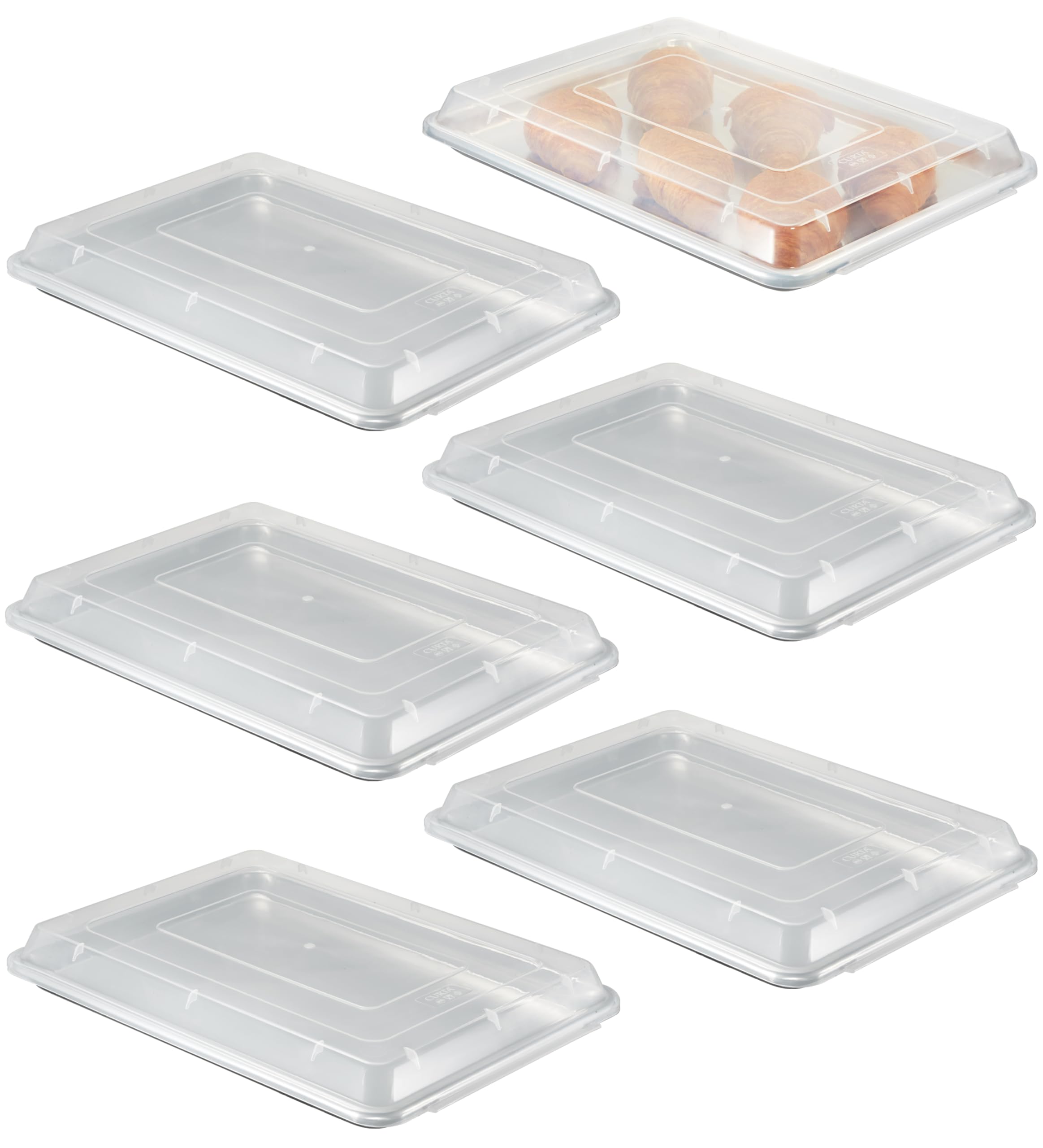 CURTA 6Pack 1/2 Size 18x13 Sheet Pan with Cover