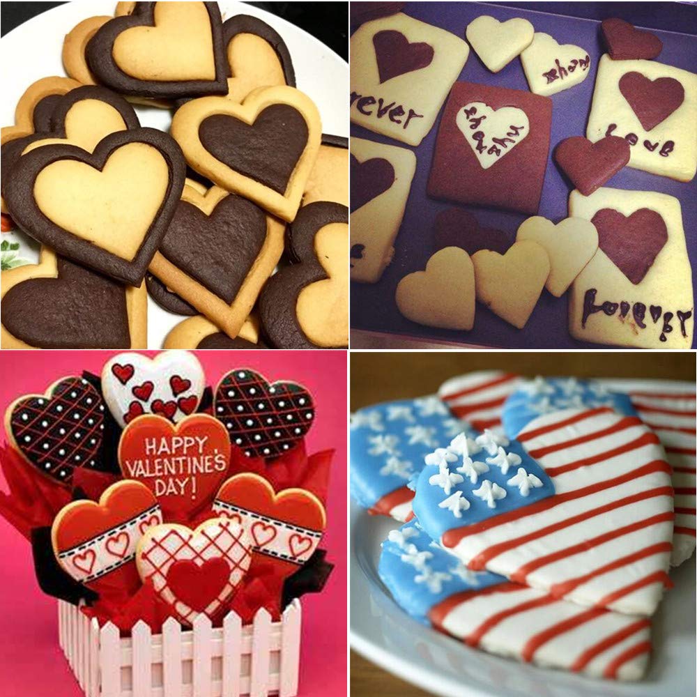 Bakingworld Heart Cookie Cutter Set,9 Piece Heart Shapes Stainless Steel Cookie Cutters Mold For Cakes Biscuits And Sandwiches,0