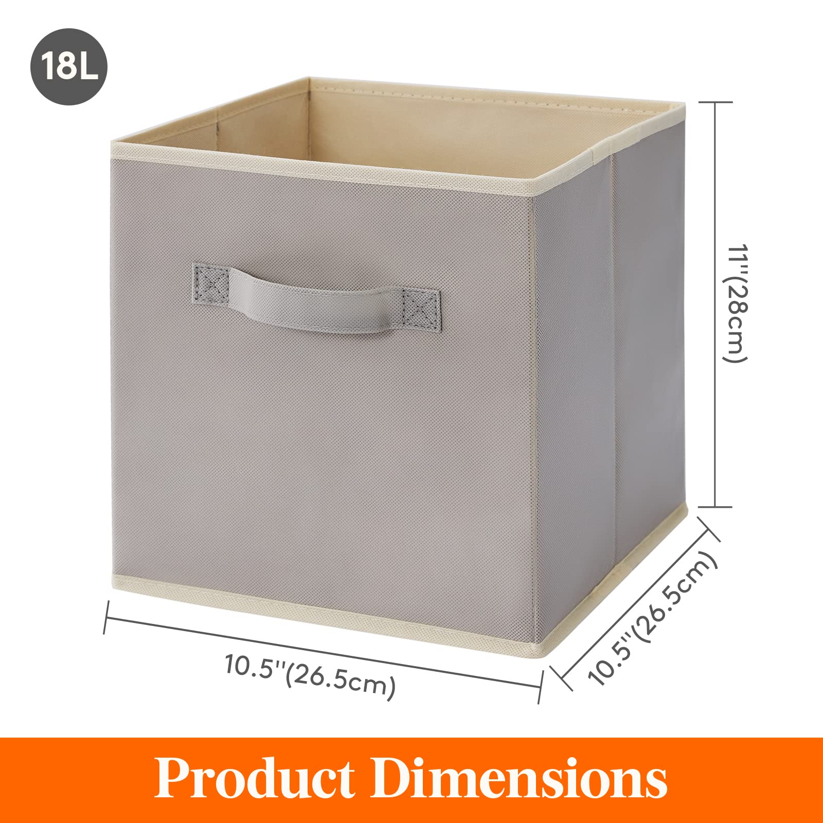 Lifewit Collapsible Storage Cubes 11 Inch Foldable Fabric Bins Organizing Baskets For Shelves Set Of 6 Light Grey