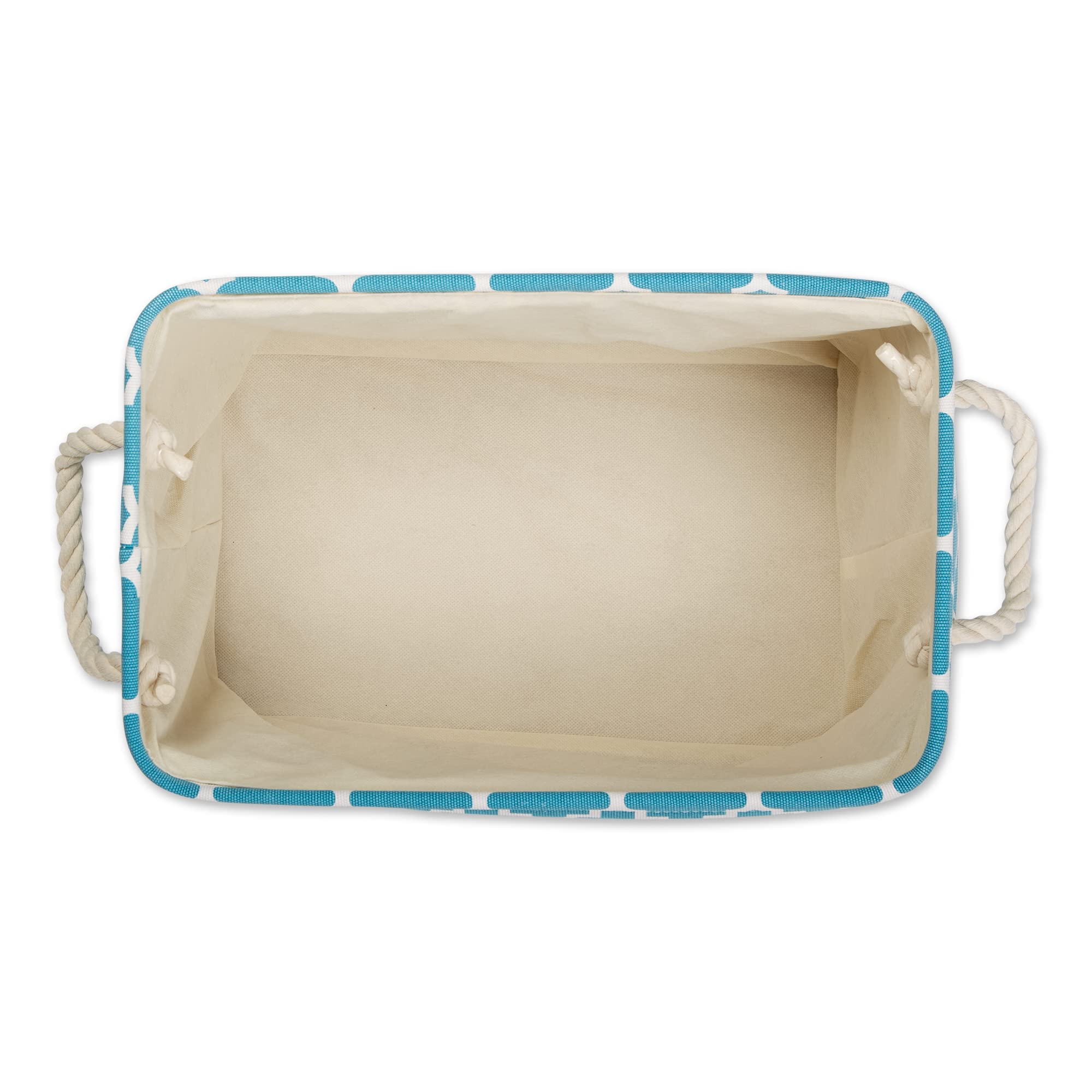 Dii Polyester Container With Handles, Lattice Storage Bin, Small, Storm Blue