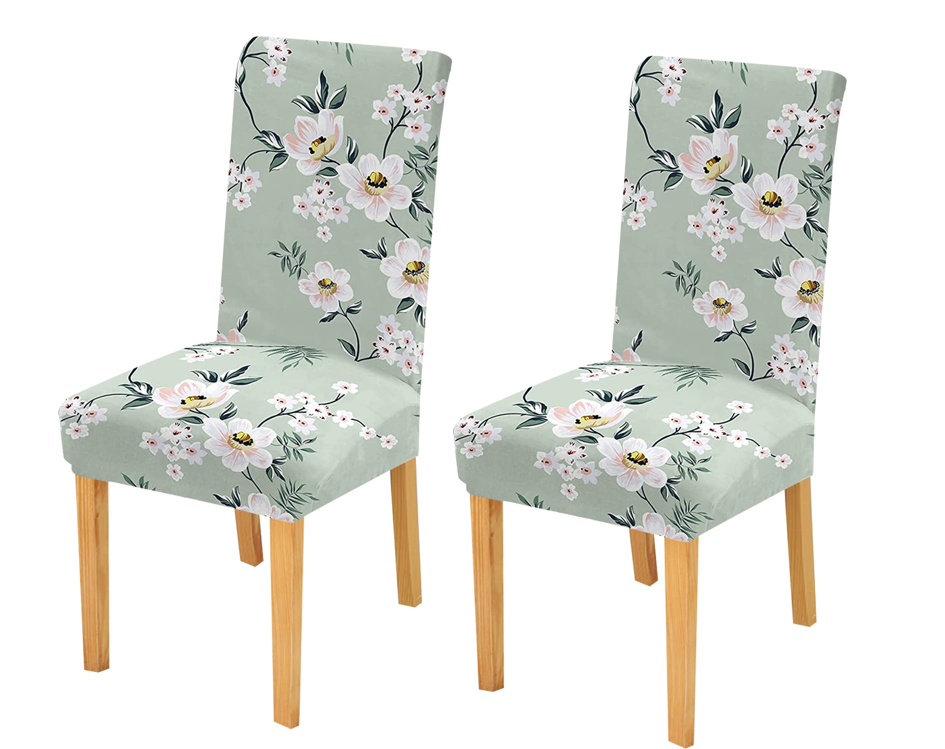 House Of Quirk Elastic Chair Cover Stretch Removable Washable Short Dining Chair Cover Protector Seat Slipcover (Pack Of 2, Past