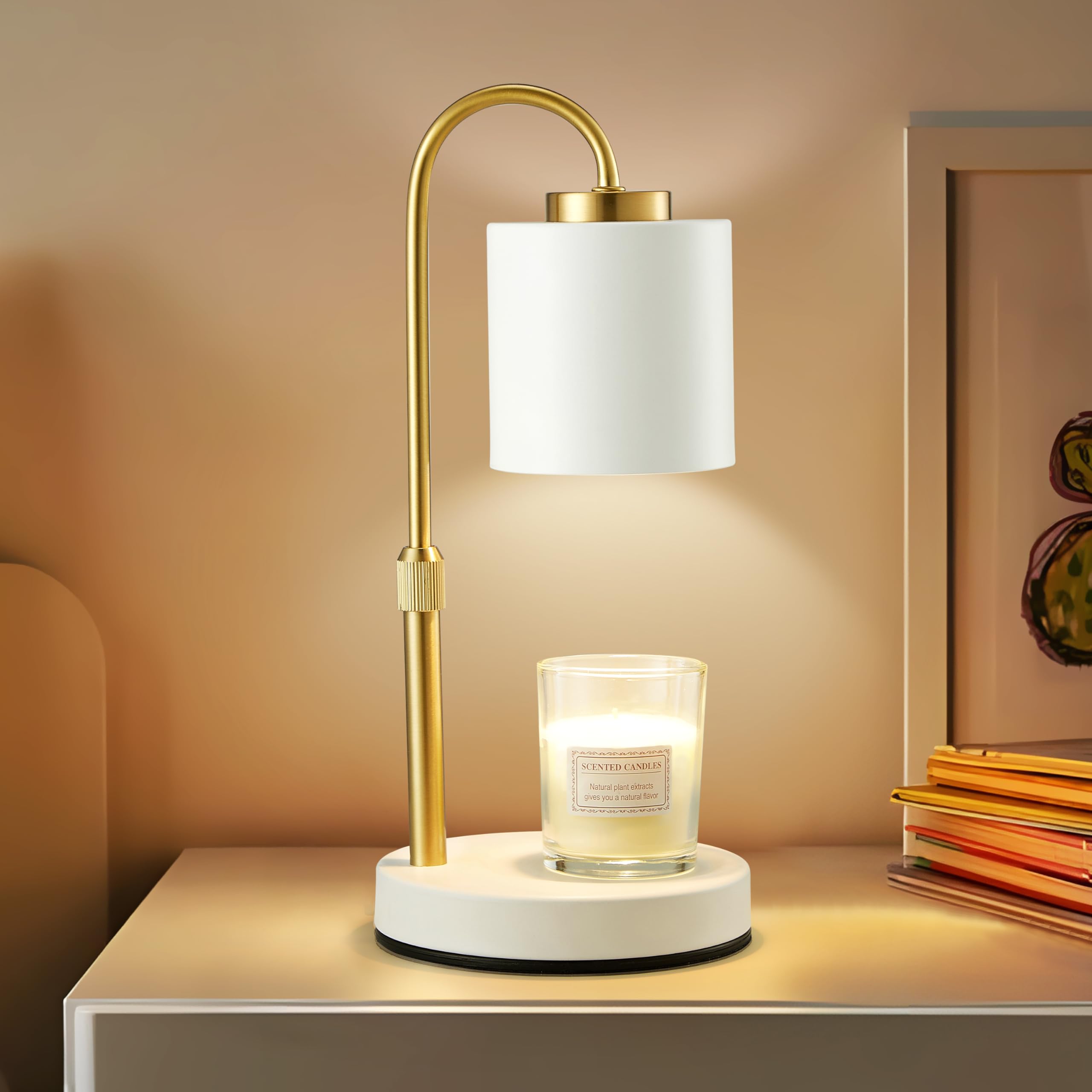 CASTLELIFE Candle Warmer Lamp with Timer & Dimmer, Height Adjustable Electric Candle Warmer for Jar Candles, Gifts for Mom, Bedr