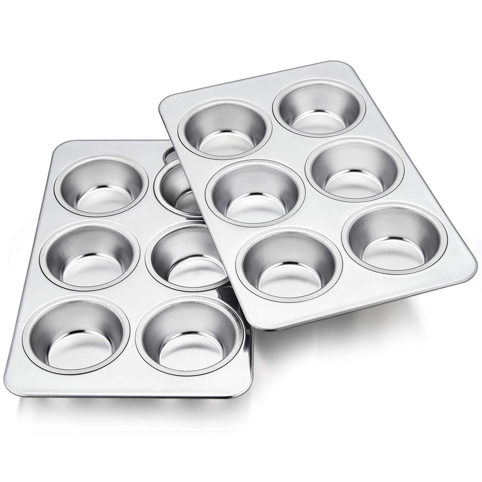 Teamfar Muffin Pans For Baking, Cupcake Pan Tray Set For Making Cakes Cornbread Quiche And More, Healthy & Non Toxic, Oven & Dis
