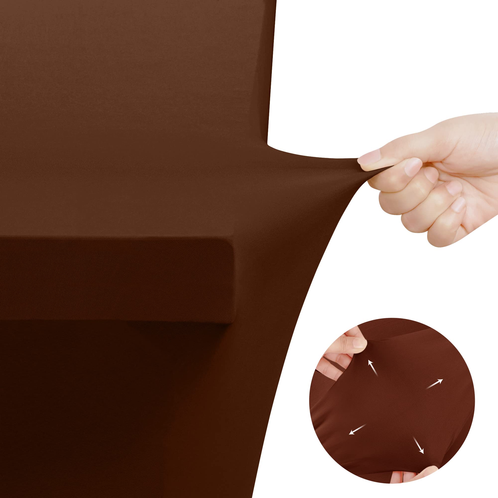 Utopia Kitchen Spandex Tablecloth 2 Pack 6FT  Light coffee] Tight  Fitted  Washable and Wrinkle Resistant Stretch Rectangular Patio Table cover for Event  Wedding & Parties 72Lx30Wx30H Inch]