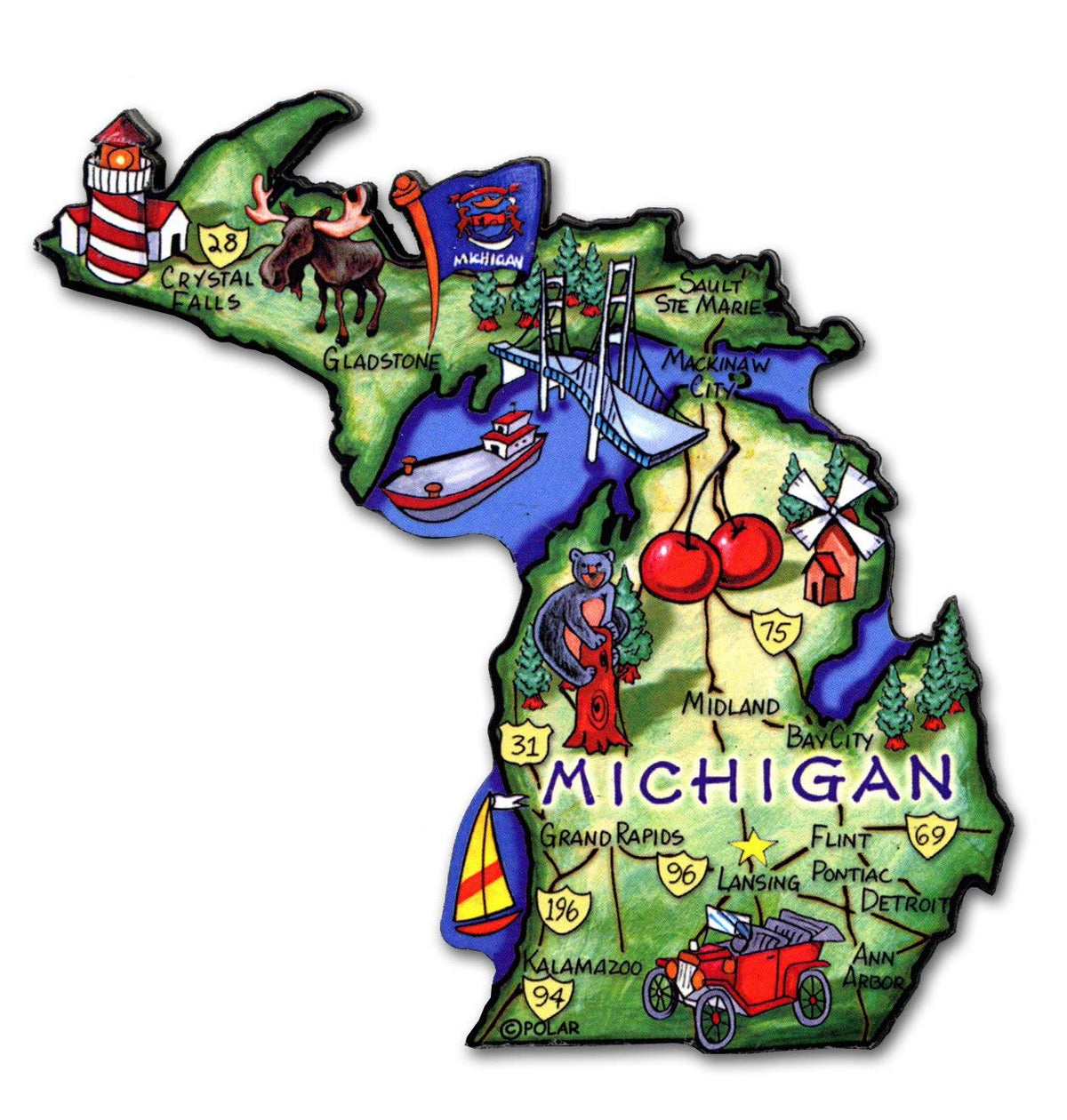 Michigan State Decowood Jumbo Wood Fridge Magnet 4