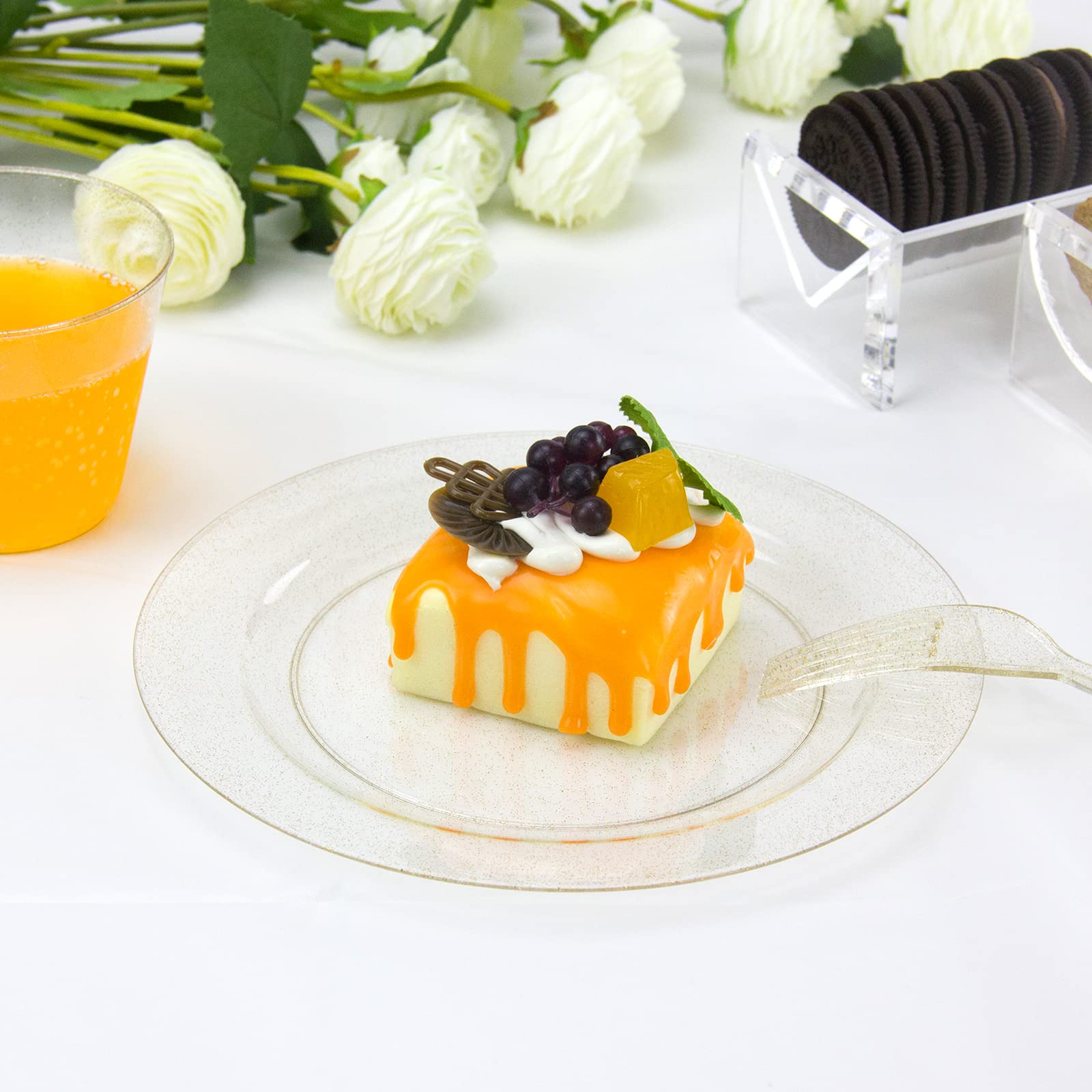 Kvmorze Clear Cracker Serving Tray, Transparent Macaron Display Tray, Rectangular Cracker Holder For Serving Trays, Food Display