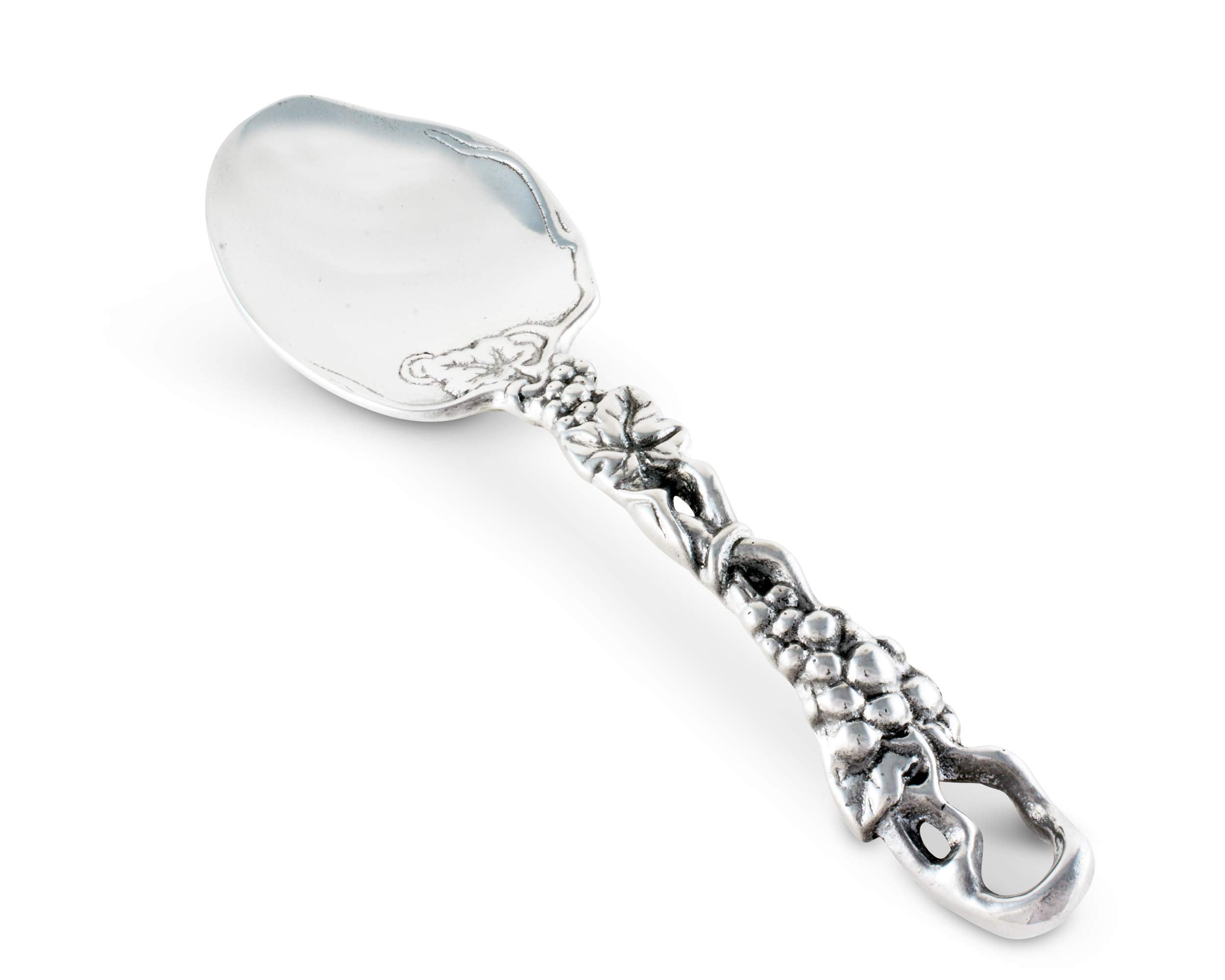 Arthur Court Designs Metal Buffet Serving Spoon In Grape Pattern Sand Casted In Aluminum With Artisan Quality Hand Polished Desi
