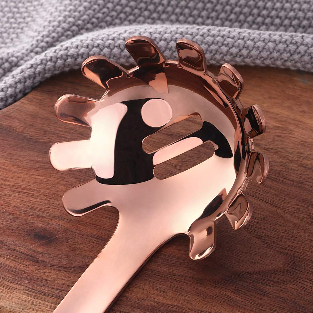 Buyer Star Rose Gold Spaghetti Fork 11.8 Inch Stainless Steel Pasta Server With Flat Long Handle, Heat Resistance And Dishwasher