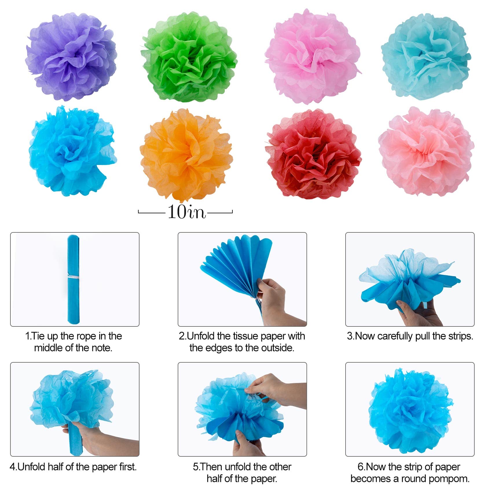 Huryfox Fiesta Party Decorations - 33pcs Colorful Mexican Themed Hanging Paper Fans  Rainbow Paper Pom Poms  Fiesta Bunting and Tissue Paper Streamers for Birthday  Festival  and Rainbow Parties