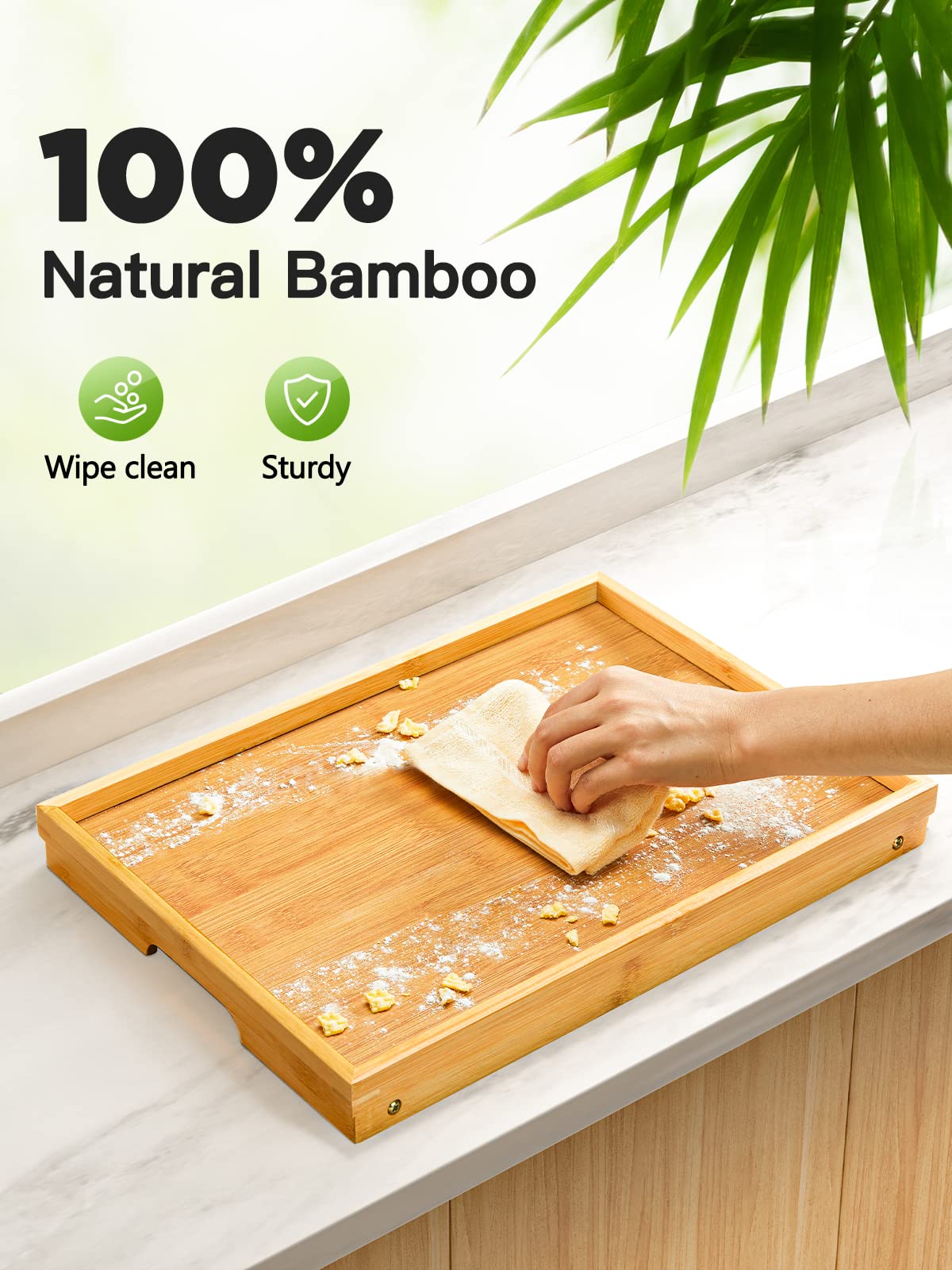 Bamboo Bed Tray Table With Foldable Legs, Breakfast Tray For Sofa, Bed, Eating, Working, Used As Laptop Desk Snack Tray By Pipis