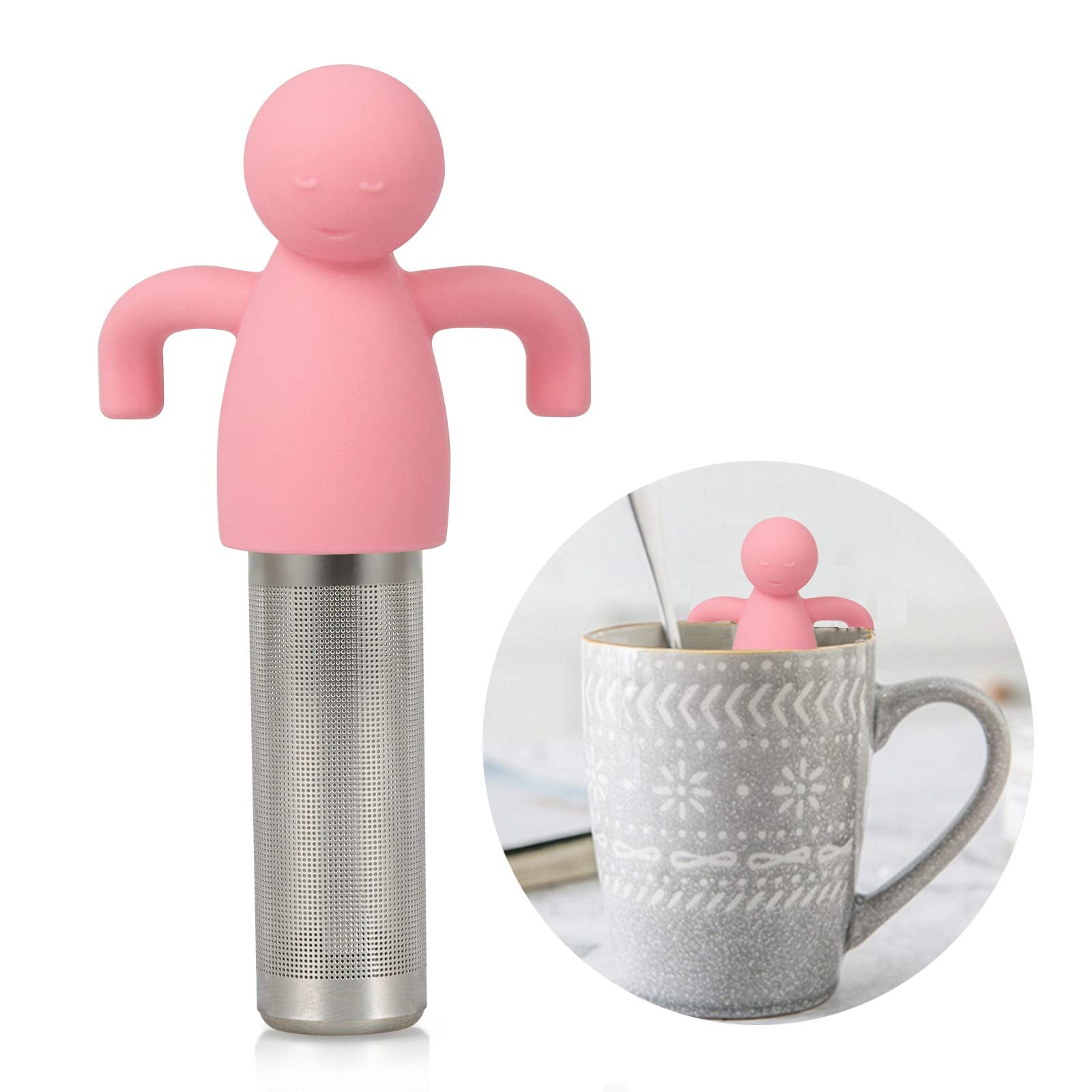 Loose Leaf Tea Steeper Cute Tea Infuser For Girl Kids Extra Fine Mesh Tea Ball Stainless Steel Tea Filter With Silicone Lid For