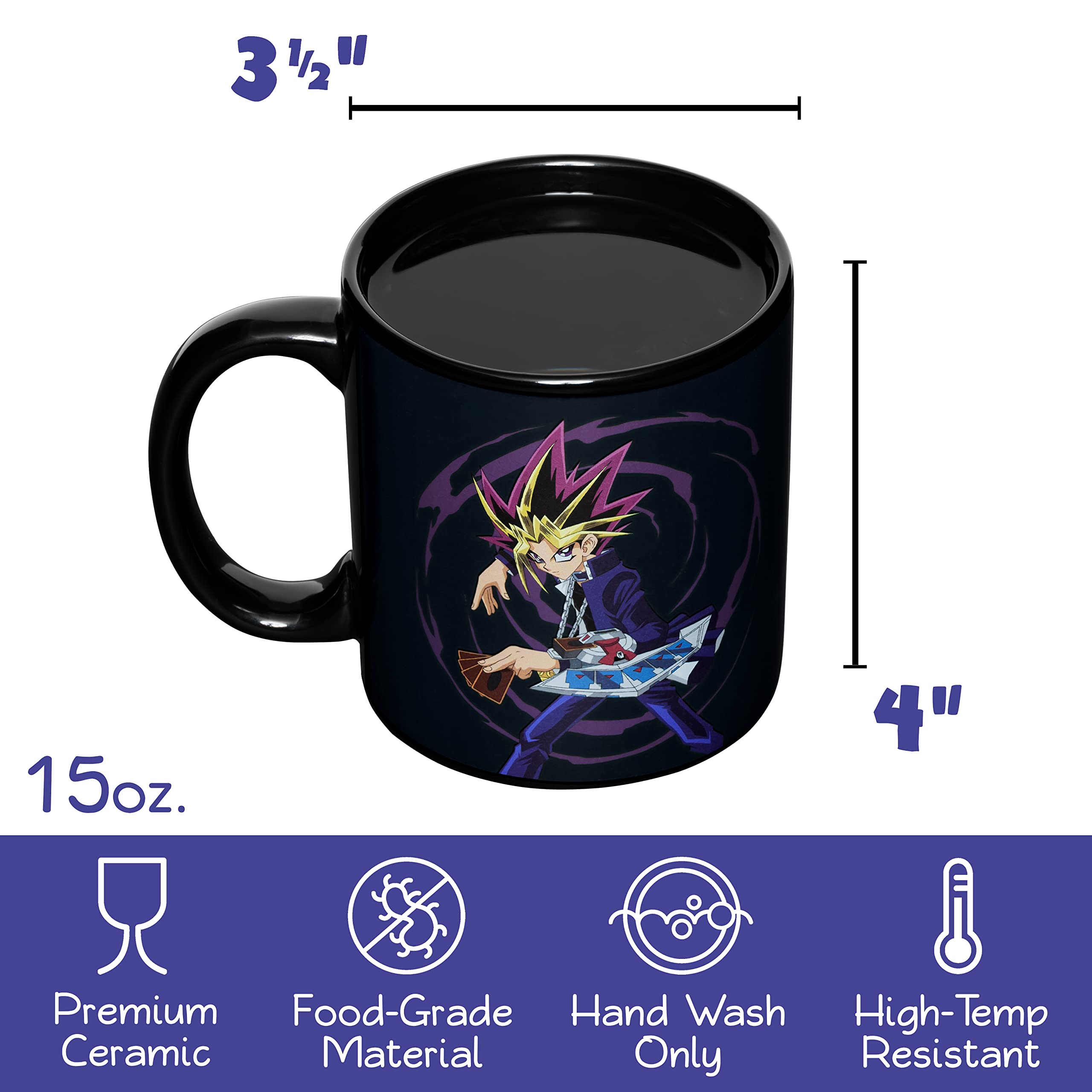 Surreal Entertainment Yu-Gi-Oh Yugi And Dark Magician Girl Monster Heat Change Ceramic Coffee Mug Black