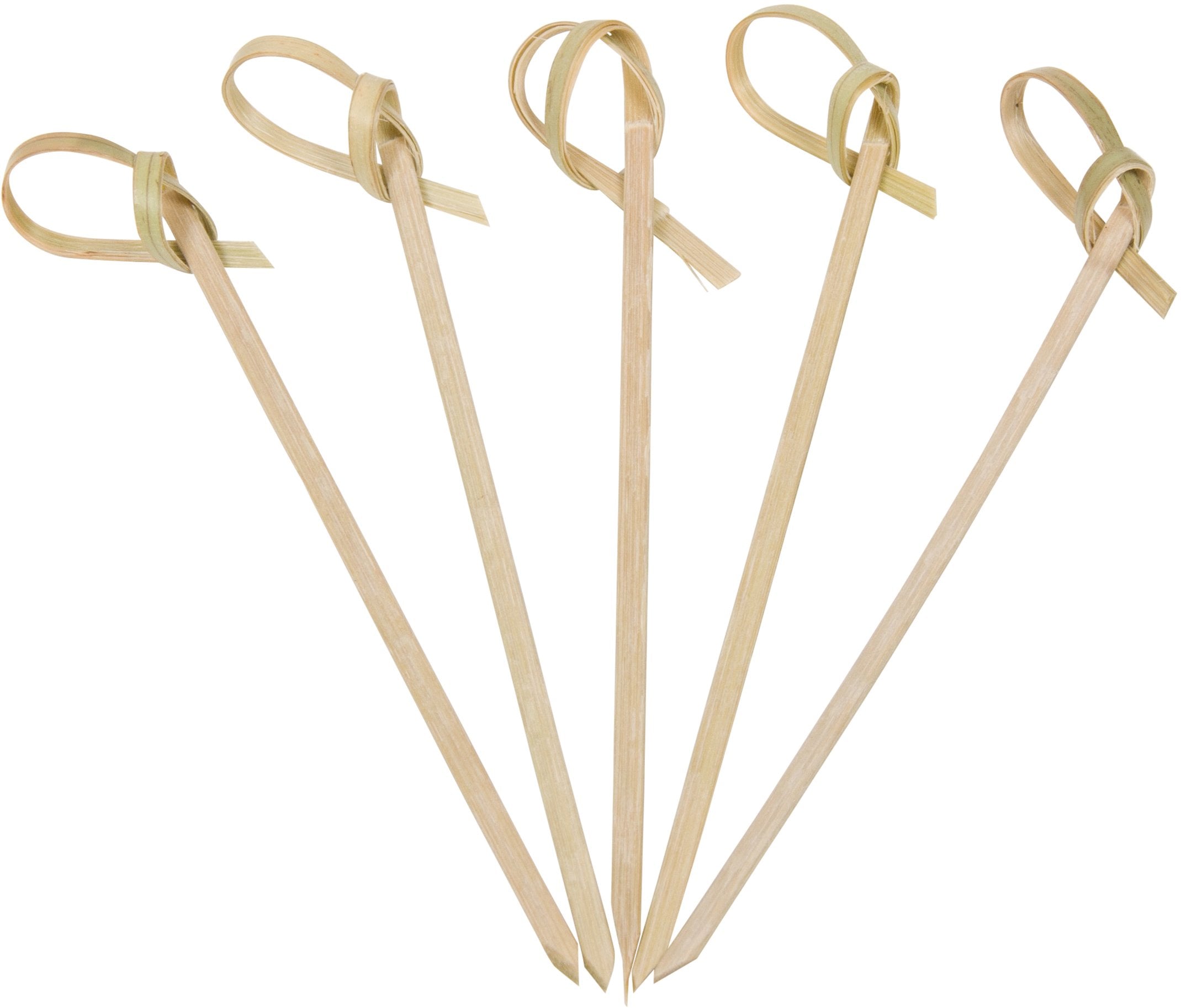 Kingseal Bamboo Wood Flower Knot Picks, Skewers, 3.5 Inches, Perfect For Cocktails And Appetizers - 2 Packs Of 100 Each (200 Cou