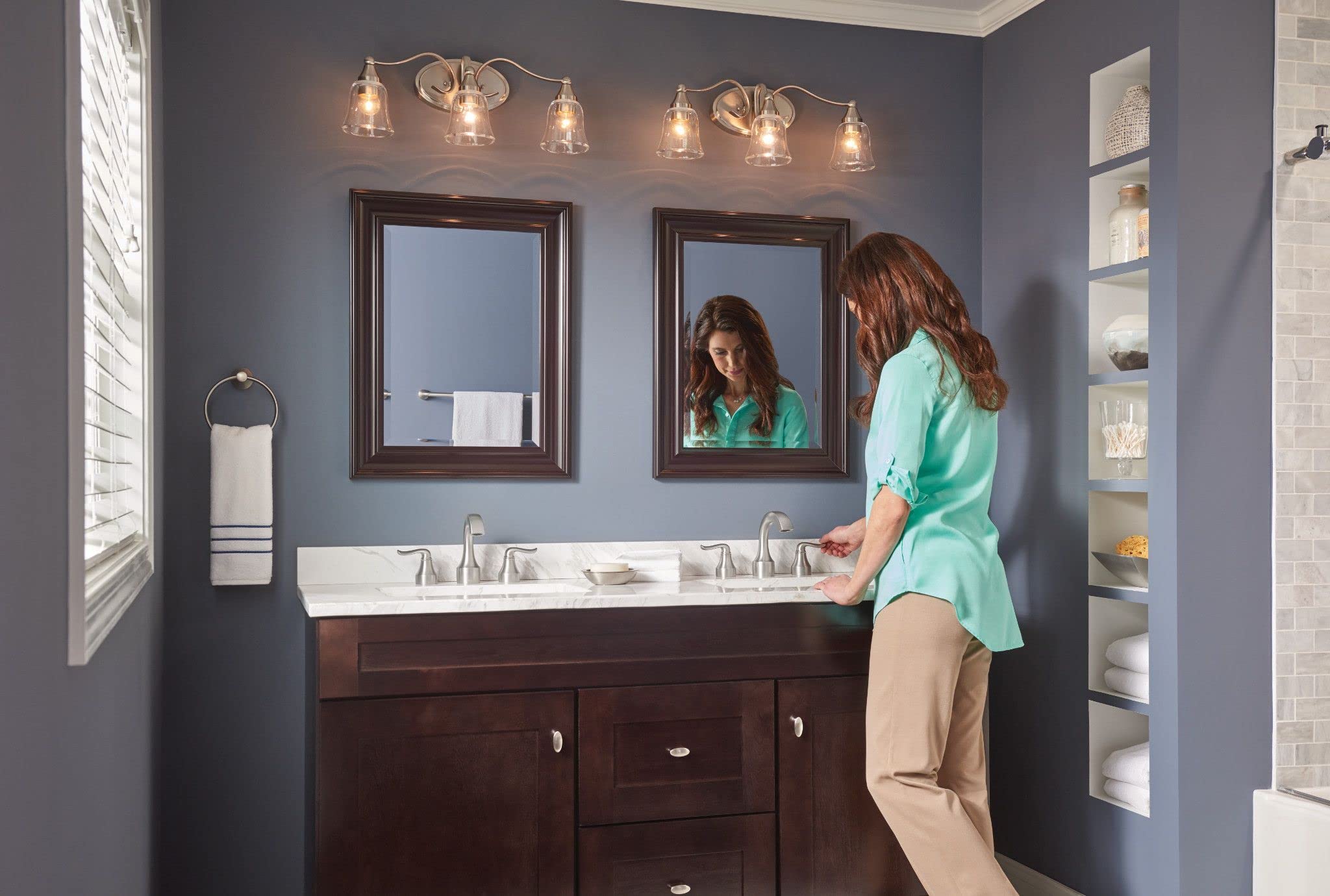 Moen Hamden Spot Resist Brushed Nickel 18-Inch Single -Towel Bar, My6218Bn