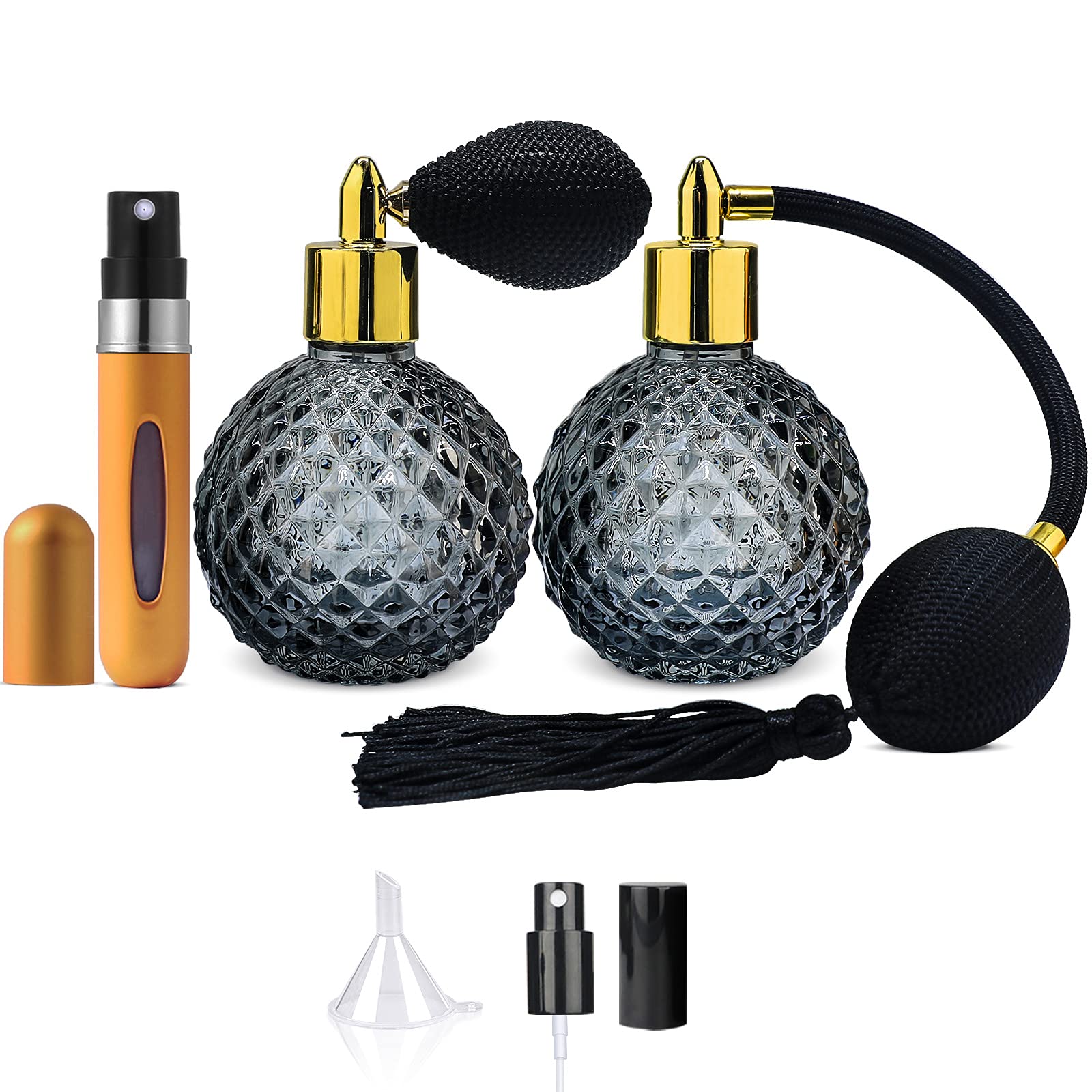 Suprobarware Perfume Atomizer Bottles Vintage Perfume Spray Bottle Set Of 3 Decorative Bottle Set Of 3 Portable Refillable Perfu