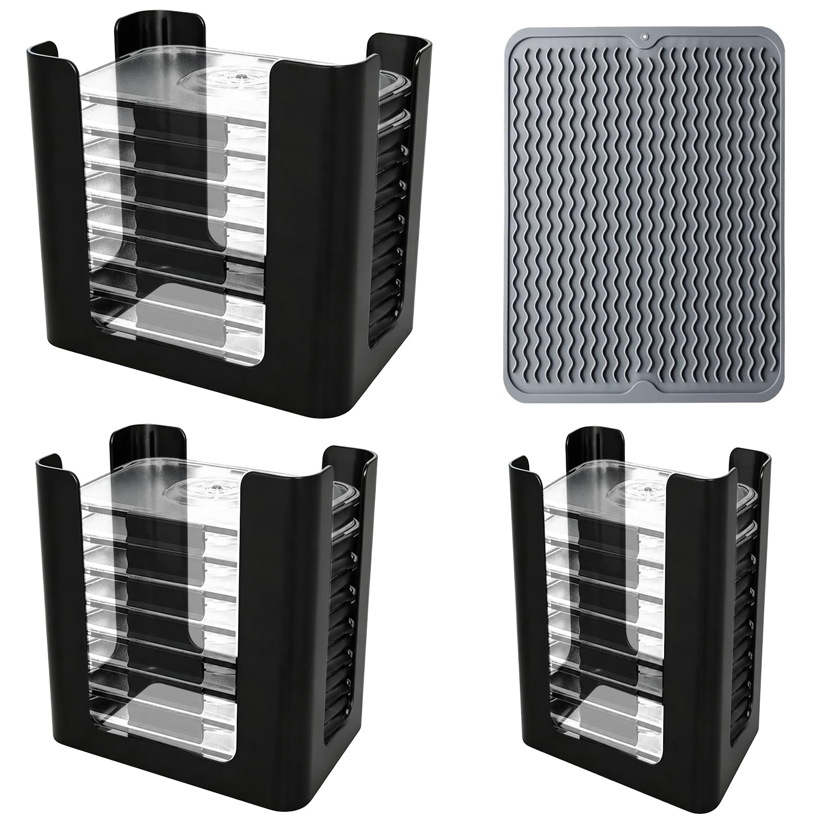 Food Container Lid Organizer 3pcs Compatible with Rubbermaid Brilliance Lid