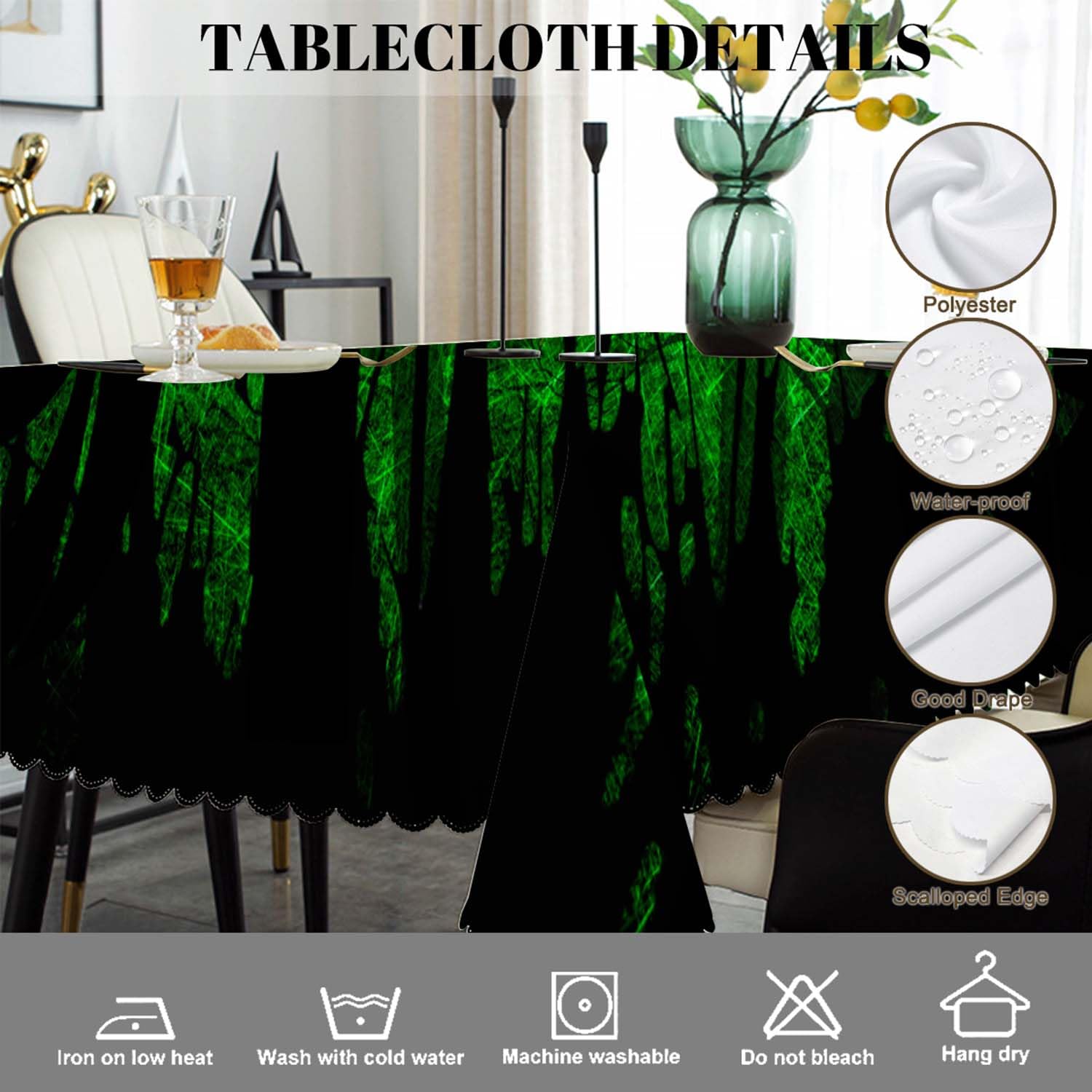 Swono Tablecloth Halloween, Halloween Cross Grave Pumpkin Table Cloth For Kitchen Dining Tabletop Decoration Parties Weddings, 5
