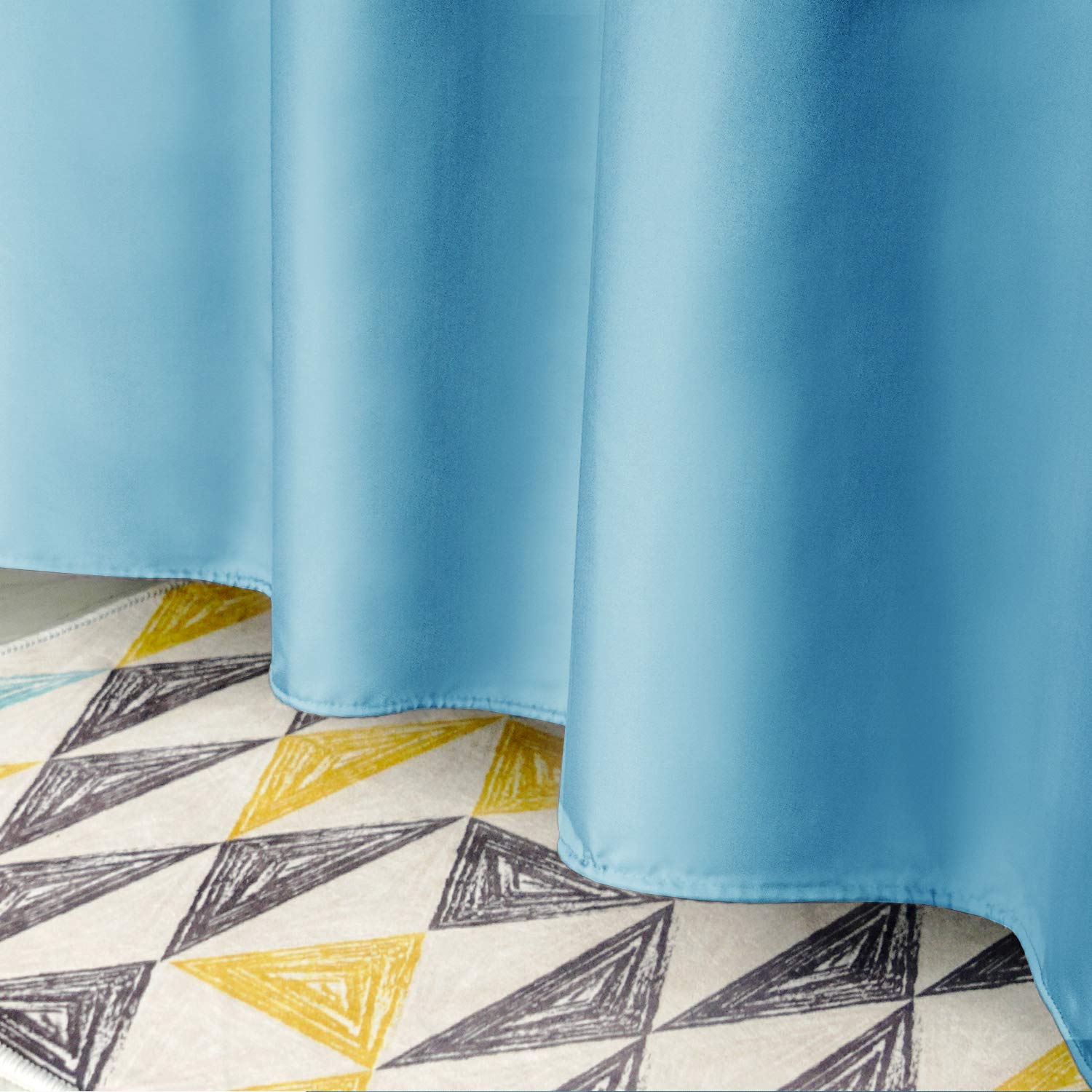 UFRIDAY Shower Curtain Light Blue and White  Polyester Fabric Shower Curtain with Liner Window 72 x 72 inch