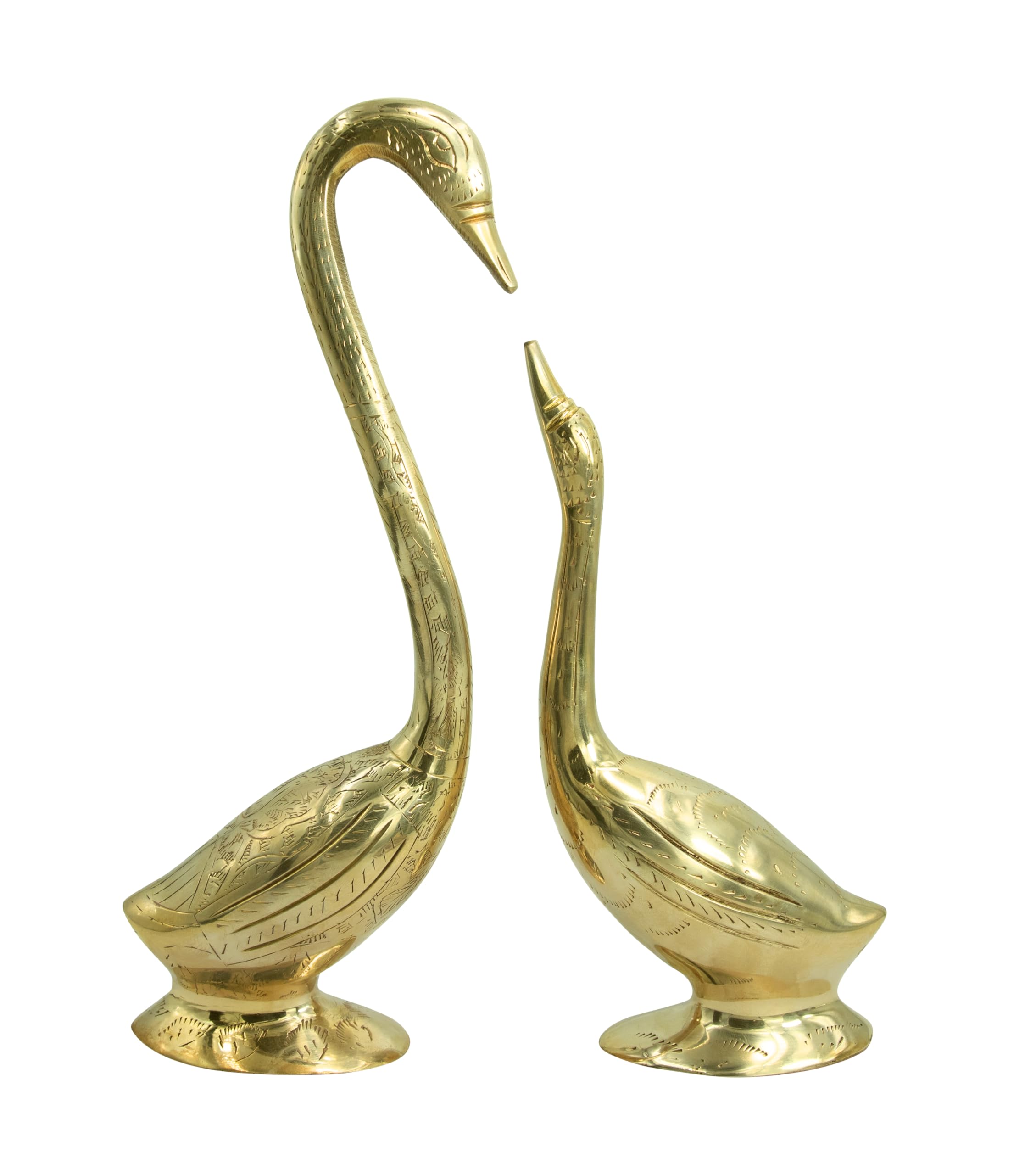 Brongs Brass Pair Of Swans For Good Luck And Love | Height - 28 Cm Aprrox. | Weight - 1100 Gram Approx | Vastu Idol For Home And