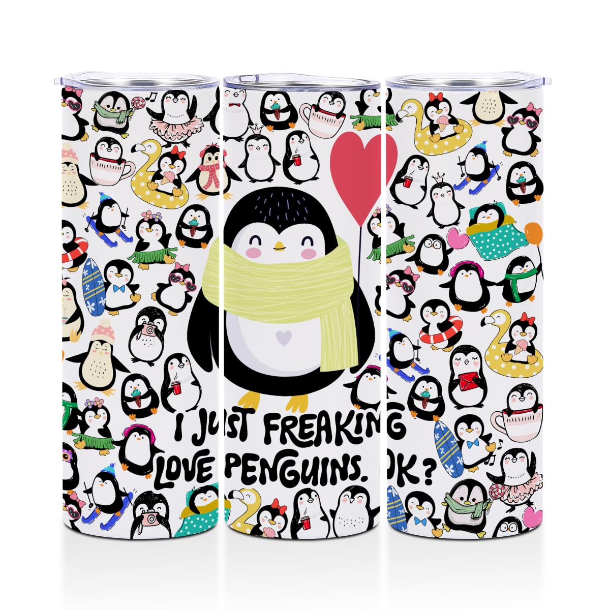 DHKG Penguin Gifts, Stainless Steel Straight 20 Oz Tumbler