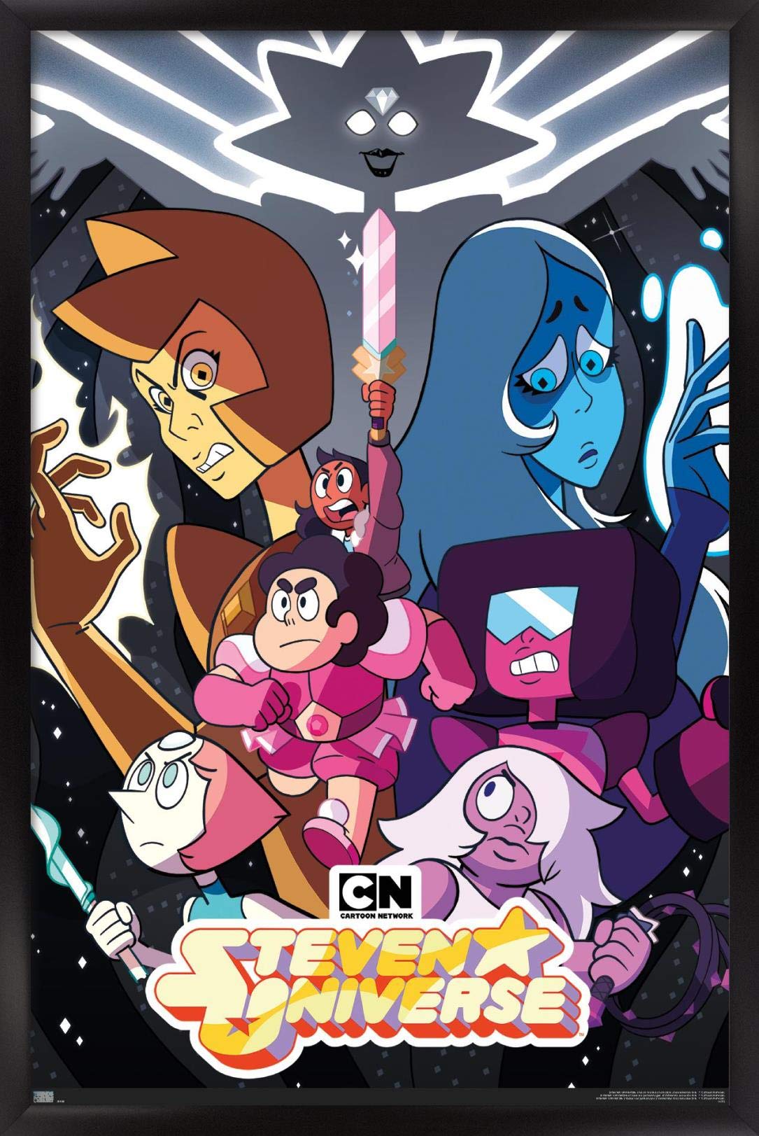 Trends International Steven Universe - One Sheet Wall Poster, 22.37'' X 34.00'', Black Framed Version