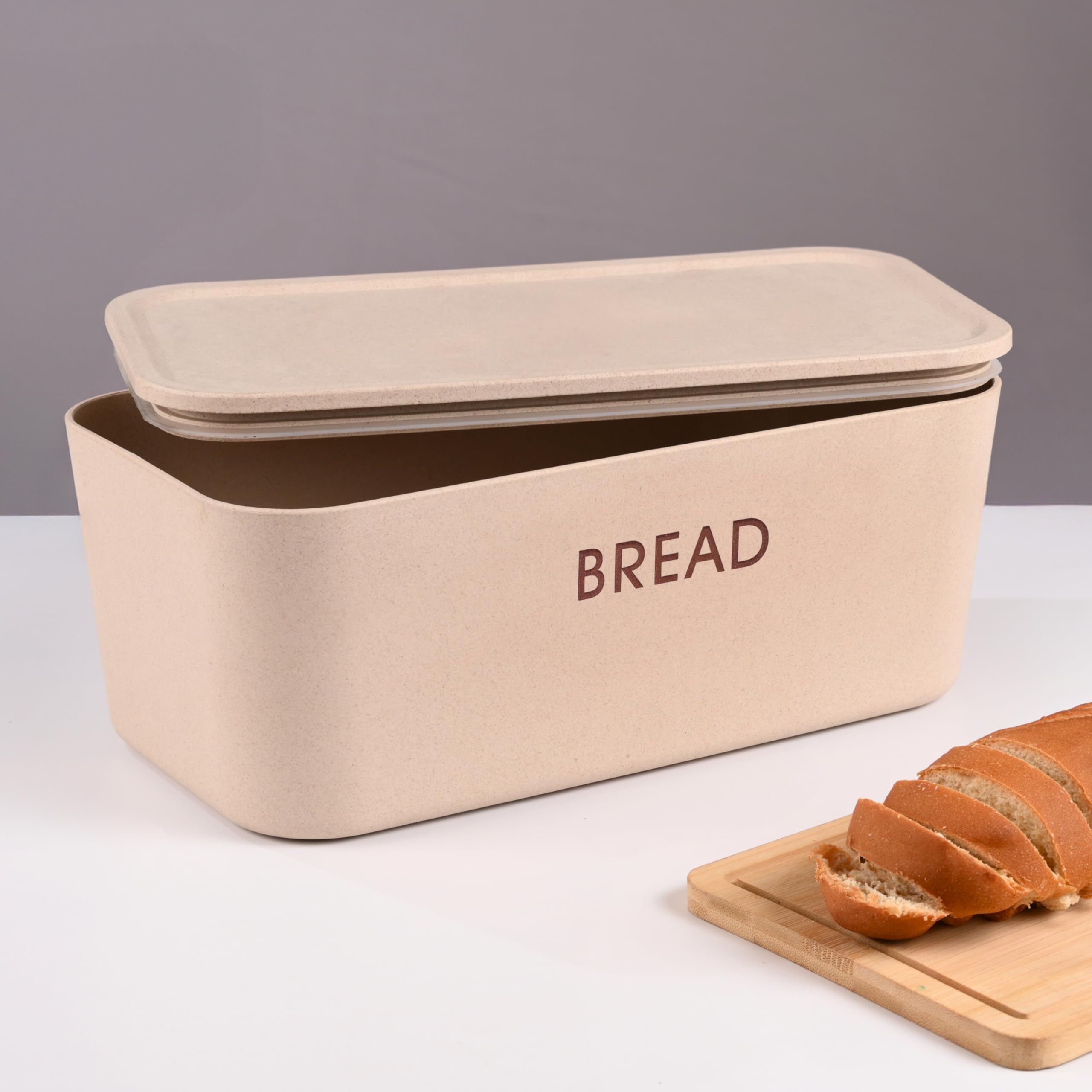 Eha Earth Friendly Multipurpose Storage Bread Box | 6000 Ml | Kitchen Container Boxs For Storage Made With Rice Husk | Airtight 