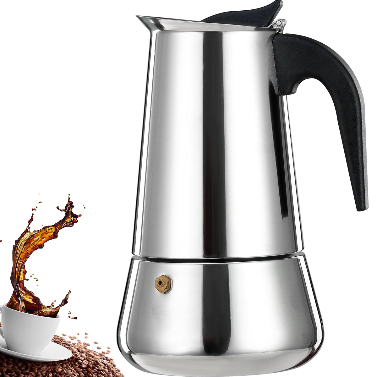 Ditosh 6 Cup 300 Ml 10 Oz Stovetop Espresso Maker Stainless Steel Moka Pot Espresso Maker Percolator Italian Coffee Maker Capabl