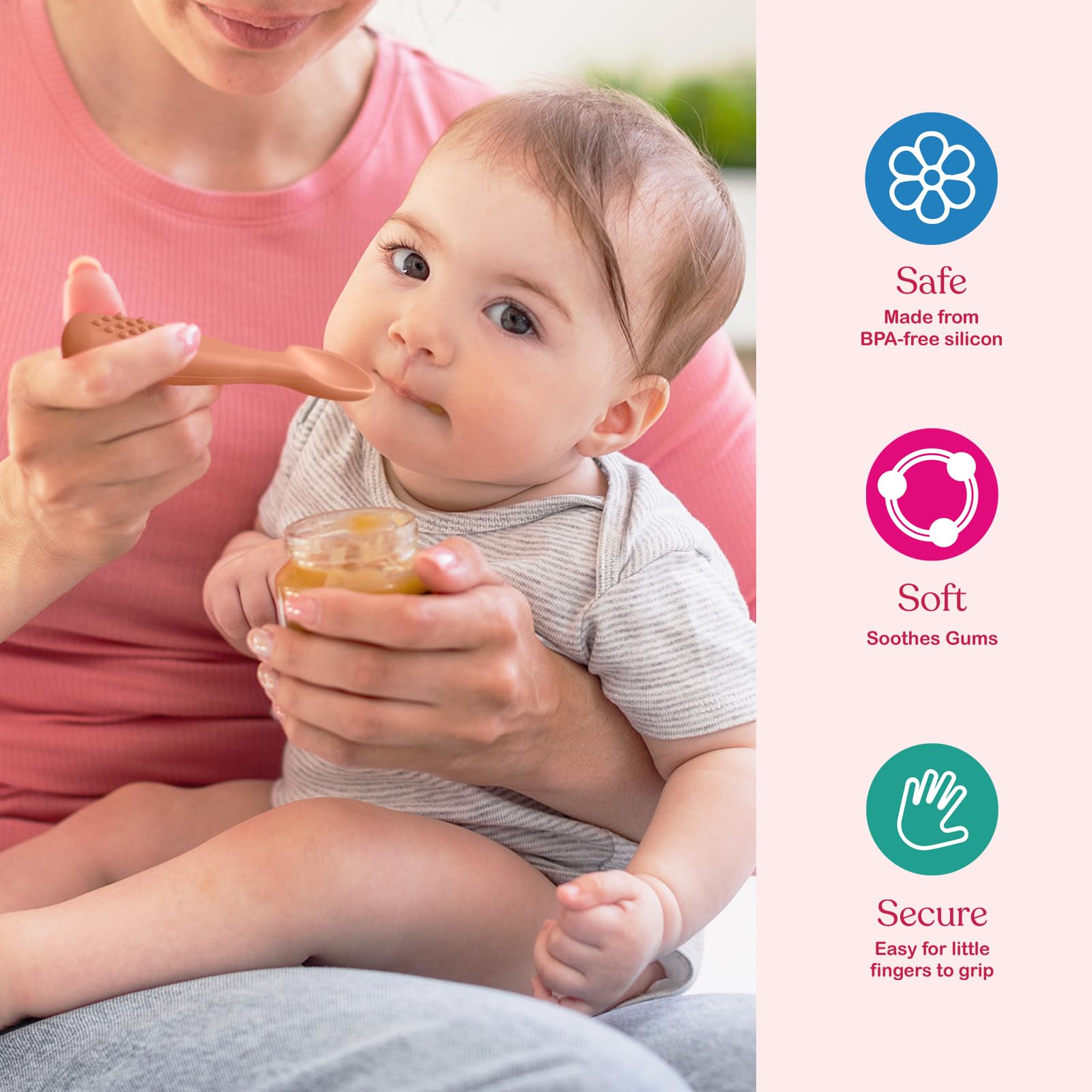 Silicone Baby Spoon Set | Baby Spoons Self Feeding 6 Months | Bpa Free Baby Led Weaning Spoons Stage 1 & 2 For Kids 6+ Months |