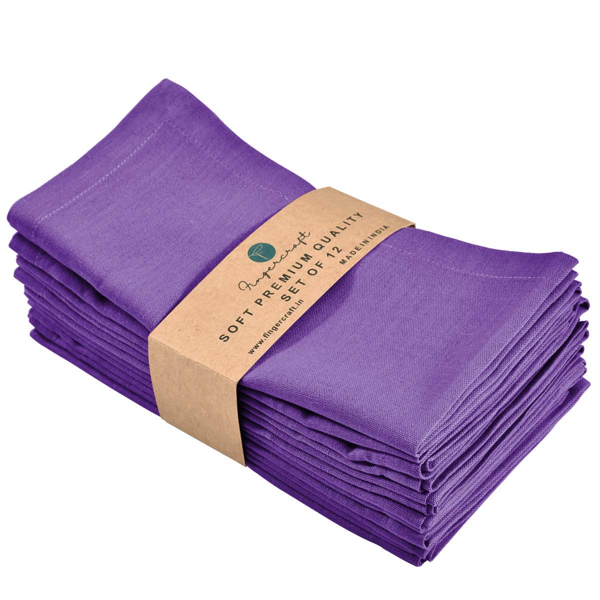 Fingercraft Dinner Cloth Napkins In Cotton Linen Blend Fabric 12 Pack Easter Special, Premium Quality, Mitered Corners For Every