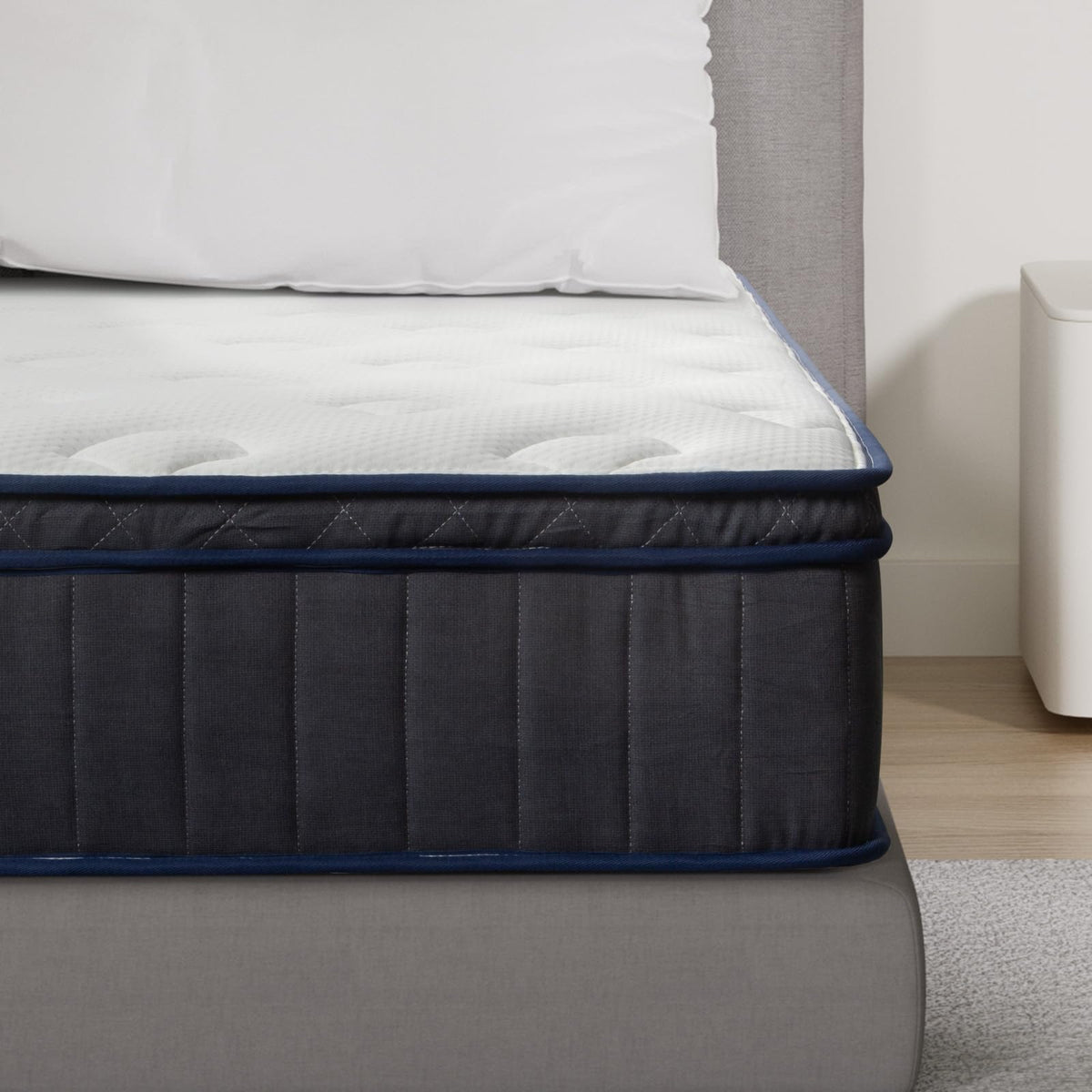 Regoss Queen Size Mattress, 12 Inch Queen Mattress Hybrid Medium Soft With Individual Pocket Coils & Memory Foam, Queen Mattress