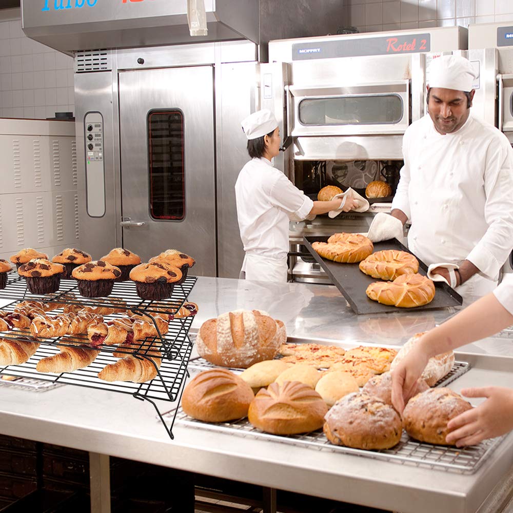 Tier Cooling Rack, Stackable Baking Rack Shelf, Kitchen Cookie Cooling Rack Baking Supplies For Bread Cake Biscuits And More (3-