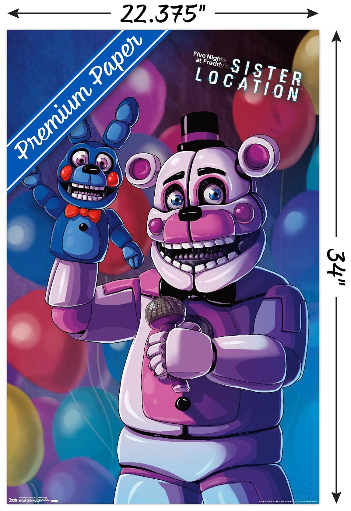 Trends International Five Nights At Freddy'S: Sister Location - Funtime Freddy Wall Poster, 22.375'' X 34'', Premium Unframed Ve