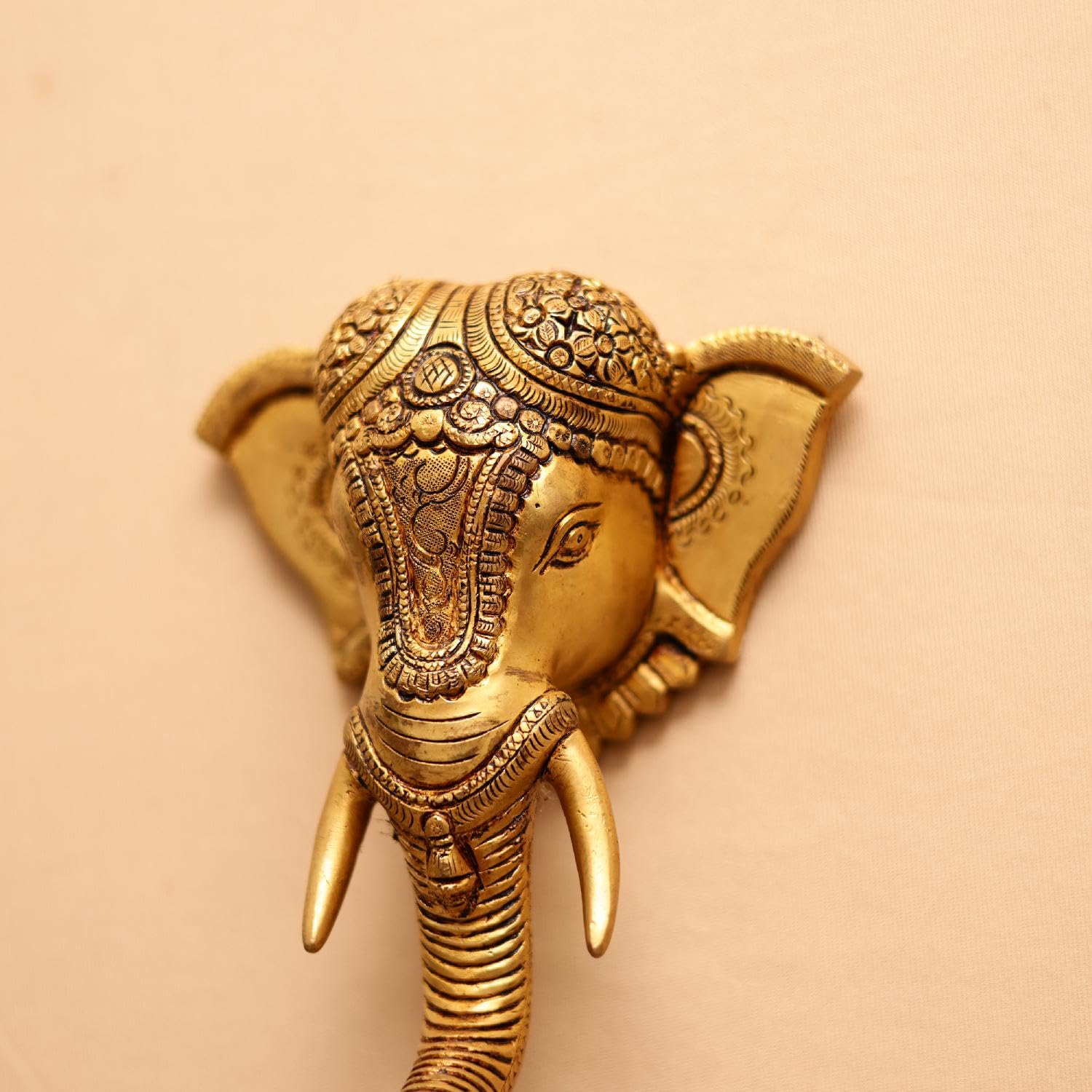 Brass Elephant Bell 26 Cm, Brass Ganesha Bell For Wall Hanging For Home Entrance Decor | Room Decor | Ganesh Idol, Ganpati Idol|