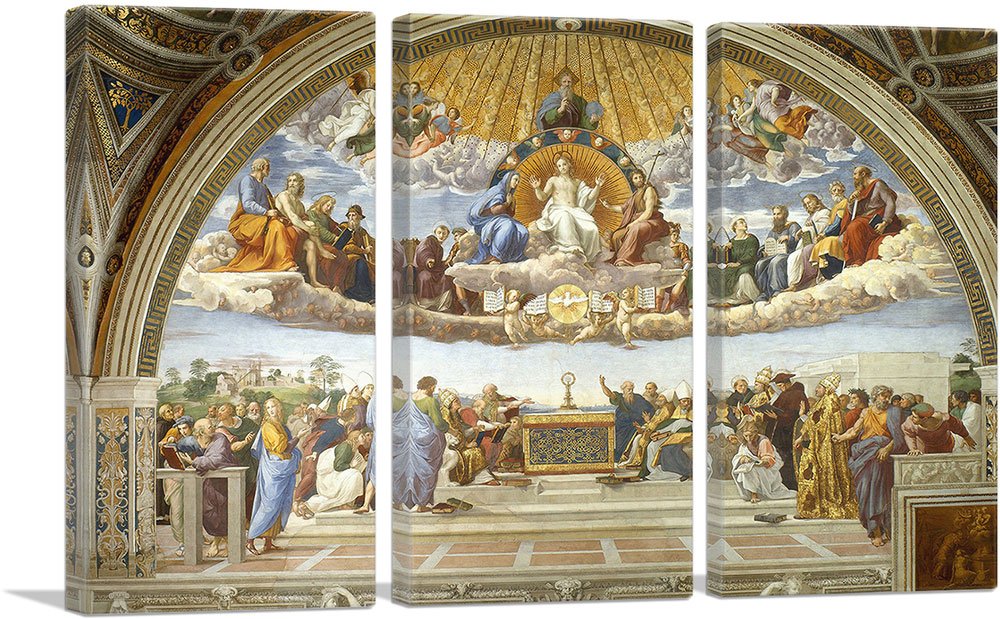 Artcanvas Disputation Of The Holy Sacrament 1510 Canvas Art Print Stretched Framed Painting Picture Poster Giclee Wall Decor By