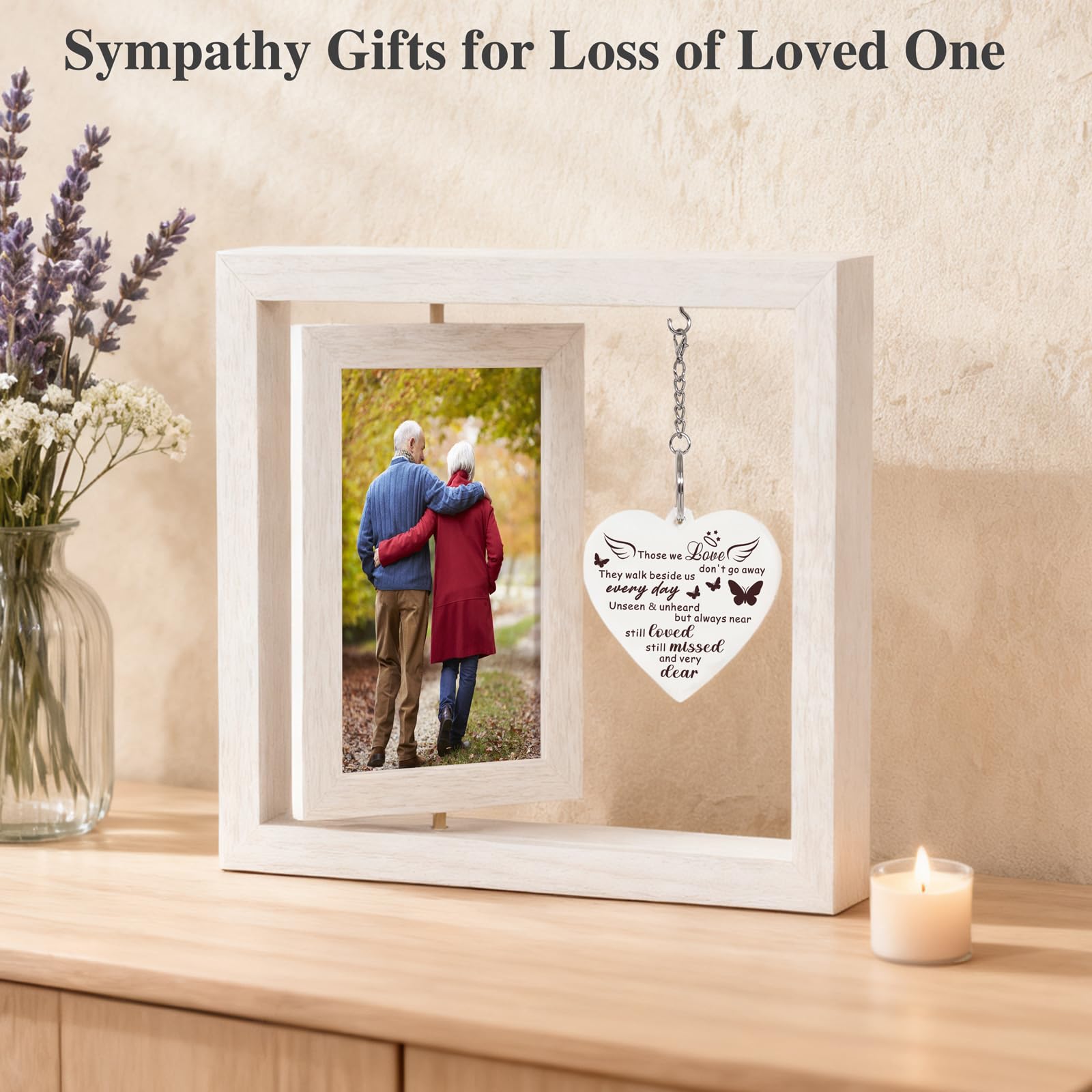 Boiveco Sympathy Gifts for Loss of Loved One, Memorial Gift for Loss of Mom Dad Memorial Picture Frame, Bereavement Remembrance