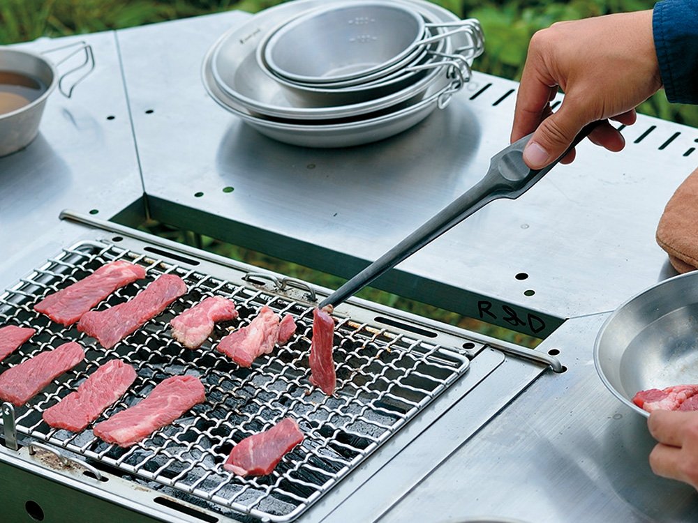 Snow Peak Pitts Cs-370 Stainless Steel Tongs, For Bbqs, Tapered Design, Corrosion Resistant, Outdoor Camping