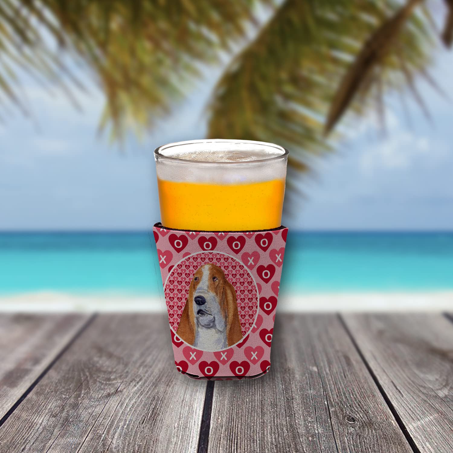 Basset Hound  Red Solo Cup Beverage Insulator Hugger