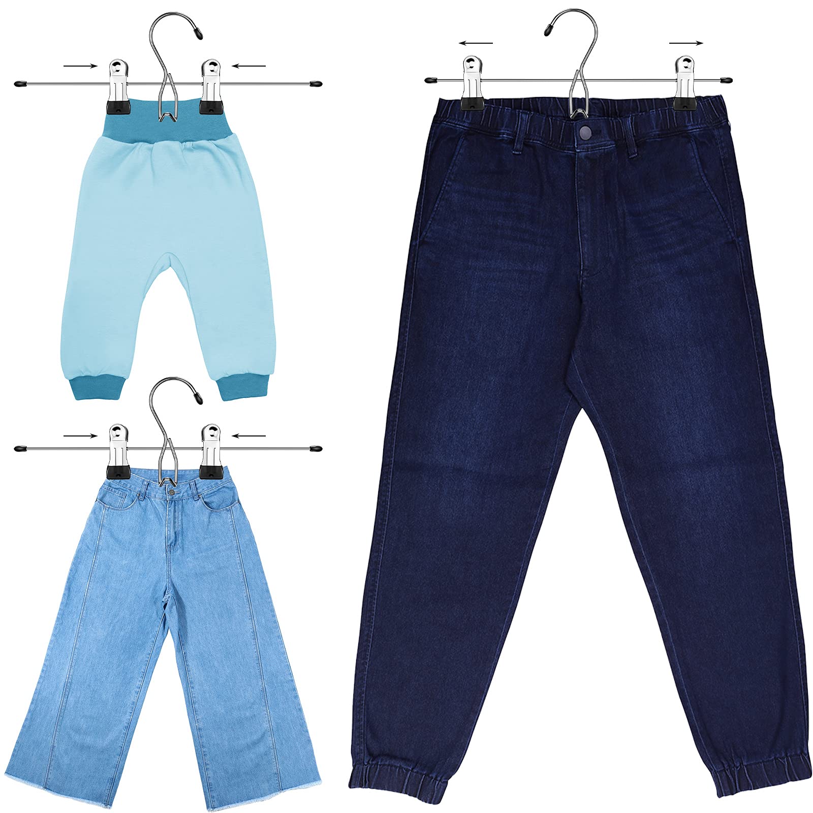 12 Pcs College Dorm Room Supplies Decor Skirt Pants Hangers With Clips Heavy Duty Clip Space Saving Stackable Add On Metal Organ