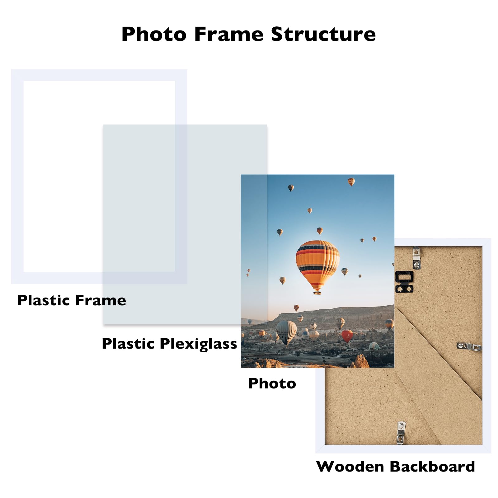 JCJMY 8.5x12 Picture Frame White for Wall Hanging or Tabletop, Wall Mounting Horizontally or Vertically, 8.5 x 12 Wall Gallery P