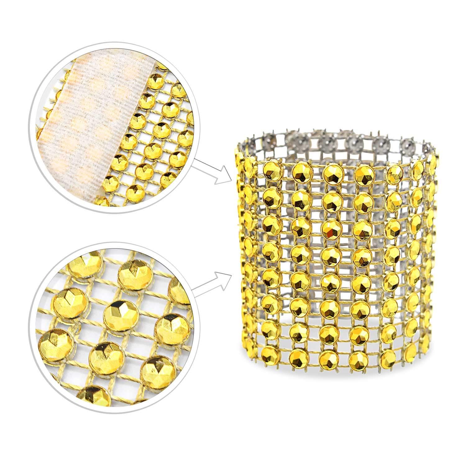 Kposiya Napkin Rings, Pack Of 60 Rhinestone Napkin Rings Diamond Adornment For Place Settings, Wedding Receptions, Dinner Or Hol