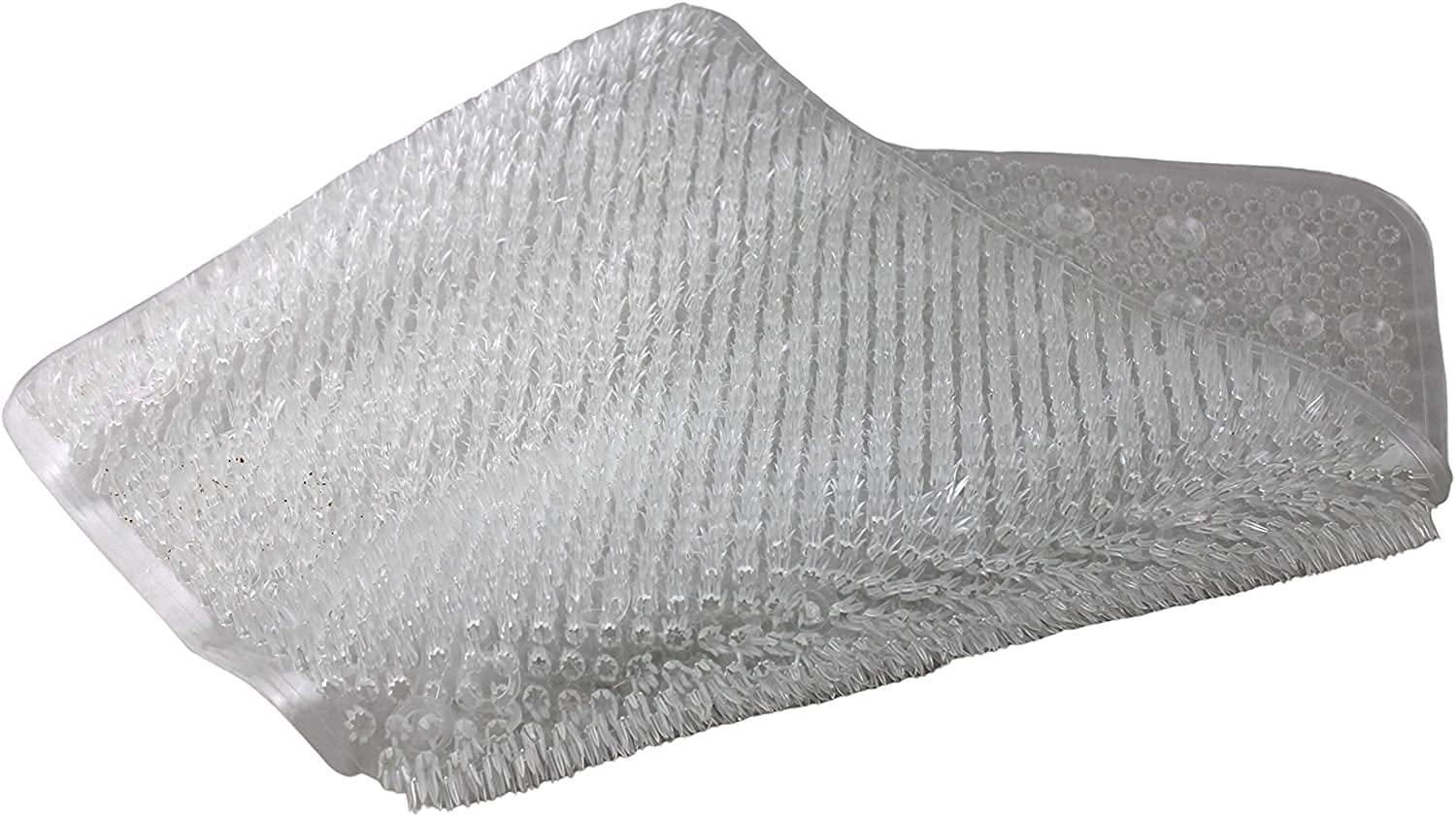 Grass Textured Spa Quality Foot Scrubber Bathroom Tub & Bath Mat Anti-Slip 24.5'' X 13.5'' (Clear)