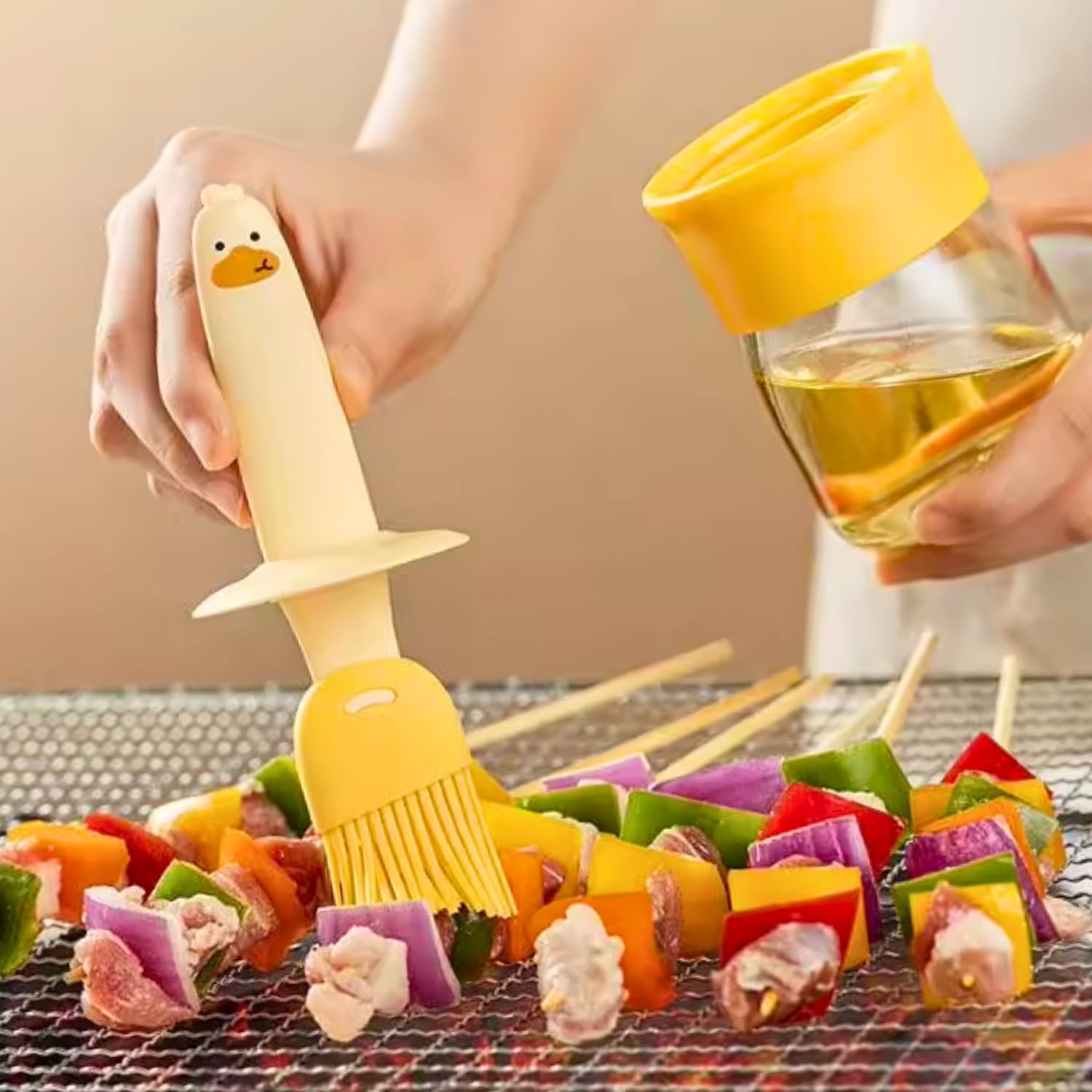 Khuhap Oil Dispenser Bottle With Silicone Basting Brush For Cooking Baking In Kitchen, Home, Restaurant, Hotel Event Party For C