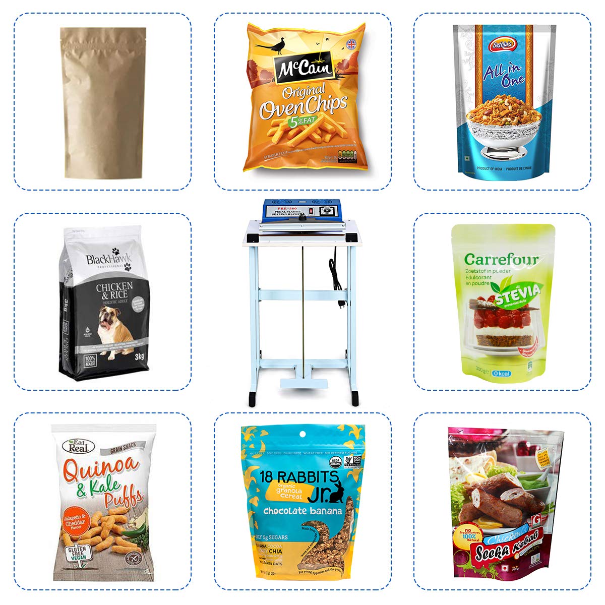 Goplus 110V 12'' Foot Pedal Impulse Sealer With Cutter, Heat Seal Closer Plastic Bag Sealing Machine, Cutting Machine, Ideal For