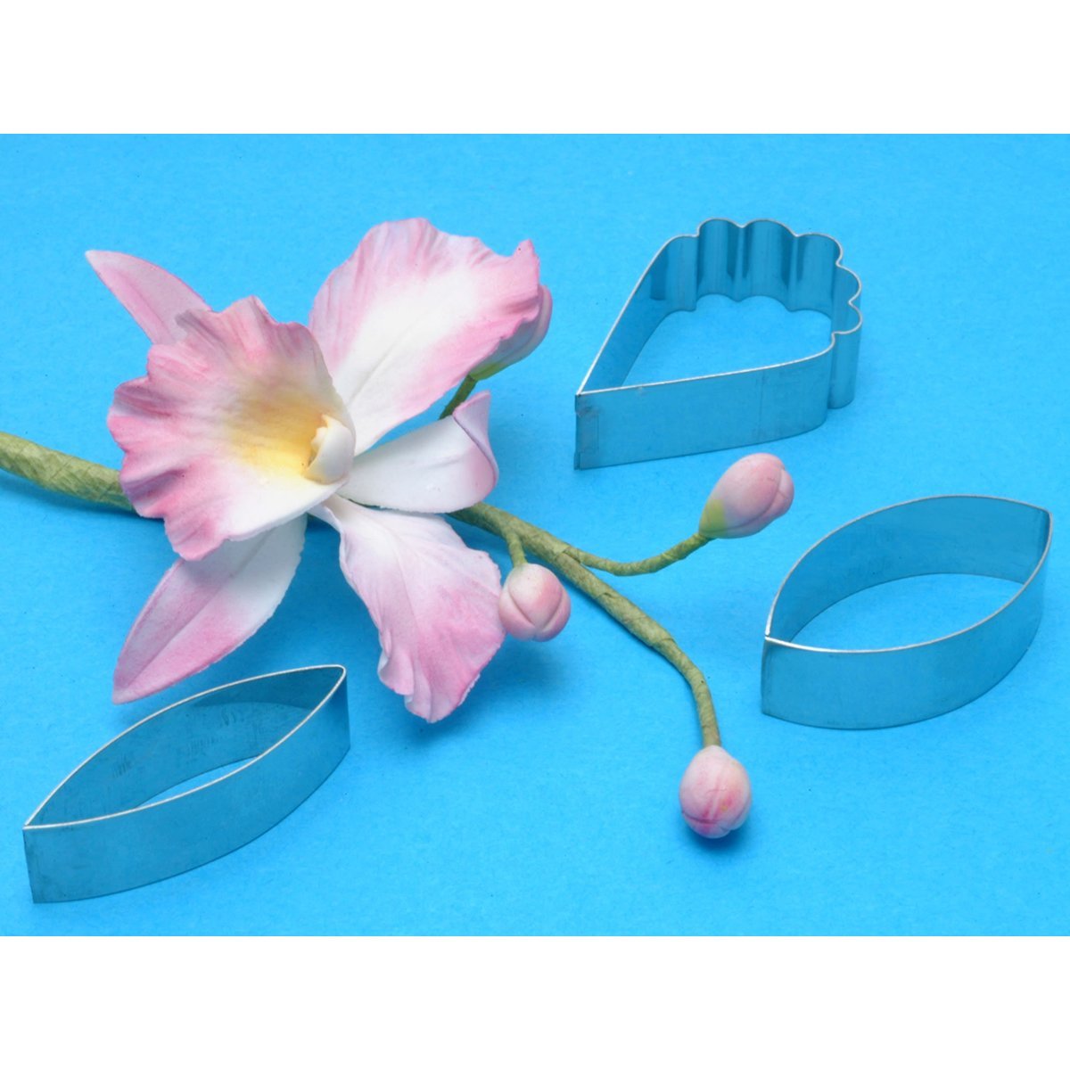 Pme Sugarcraft Cattleya Orchid Petal Cutters, Stainless Steel, Set Of 3, Standard, Silver