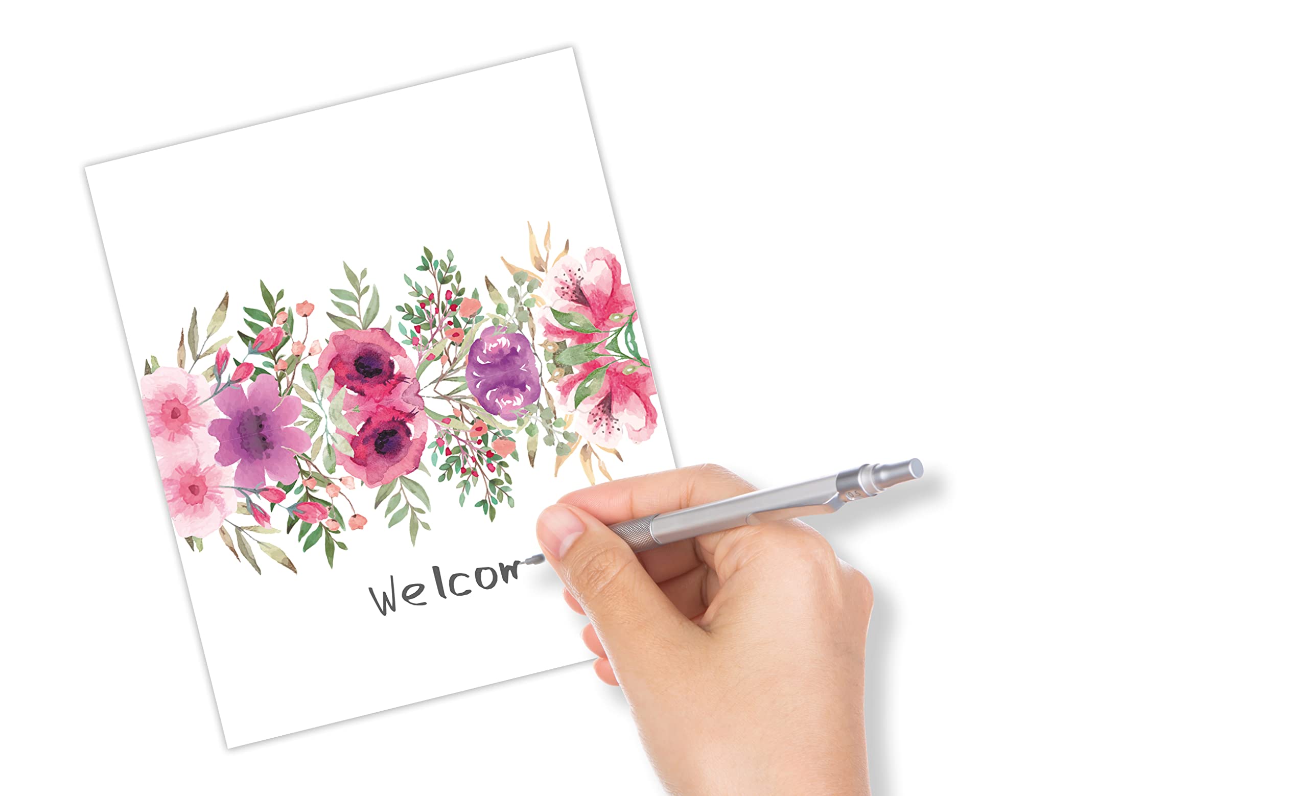 Table Place Card, Watercolor Floral Themed Tent Style Cards, Pack Of 25 Half-Fold Reception Place Card, Perfect For Wedding, Bri