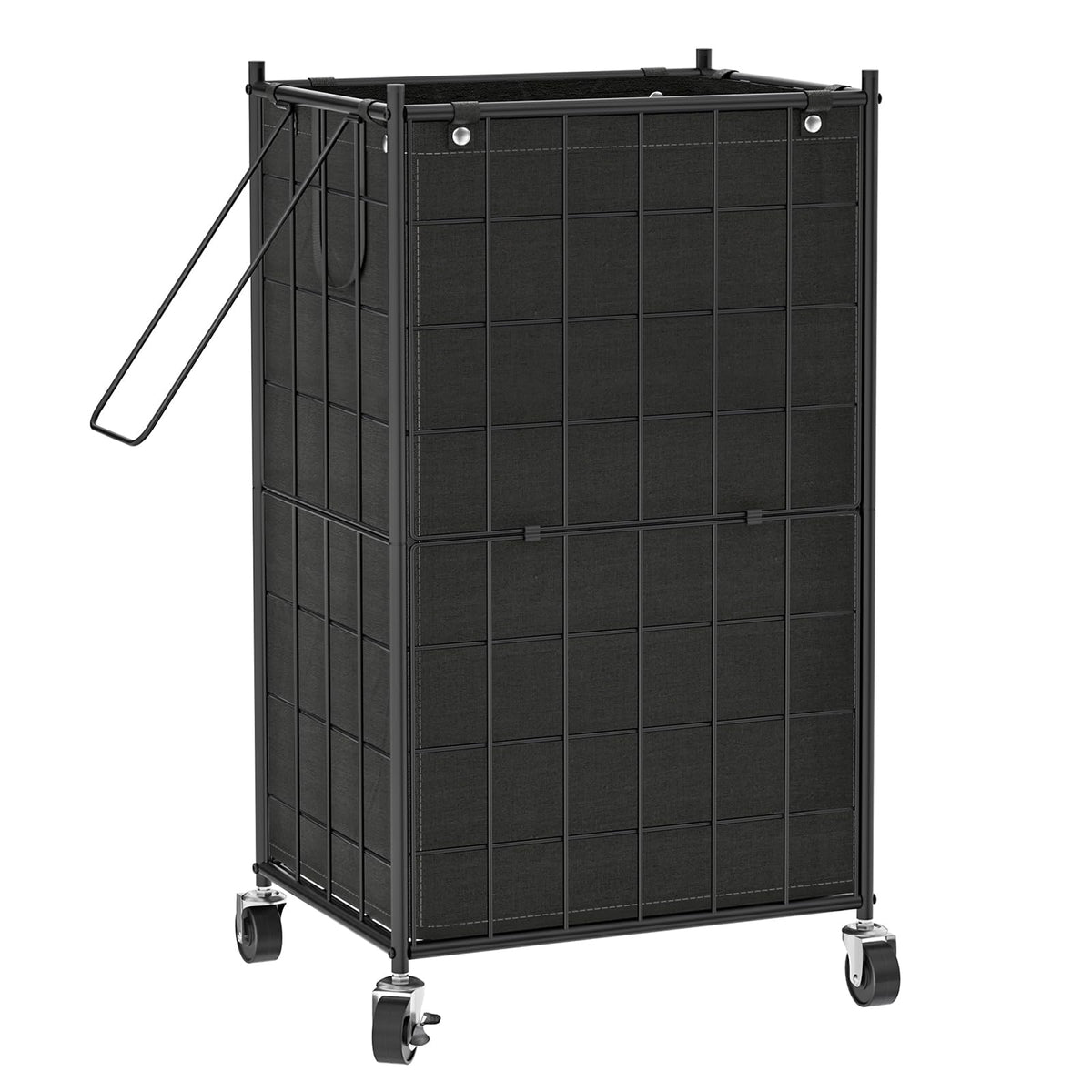 Wowlive Laundry Hamper With Wheels,Metal Wire Frame Rolling Laundry Basket With Removable Bag,100L Dirty Clothes Hamper Organize