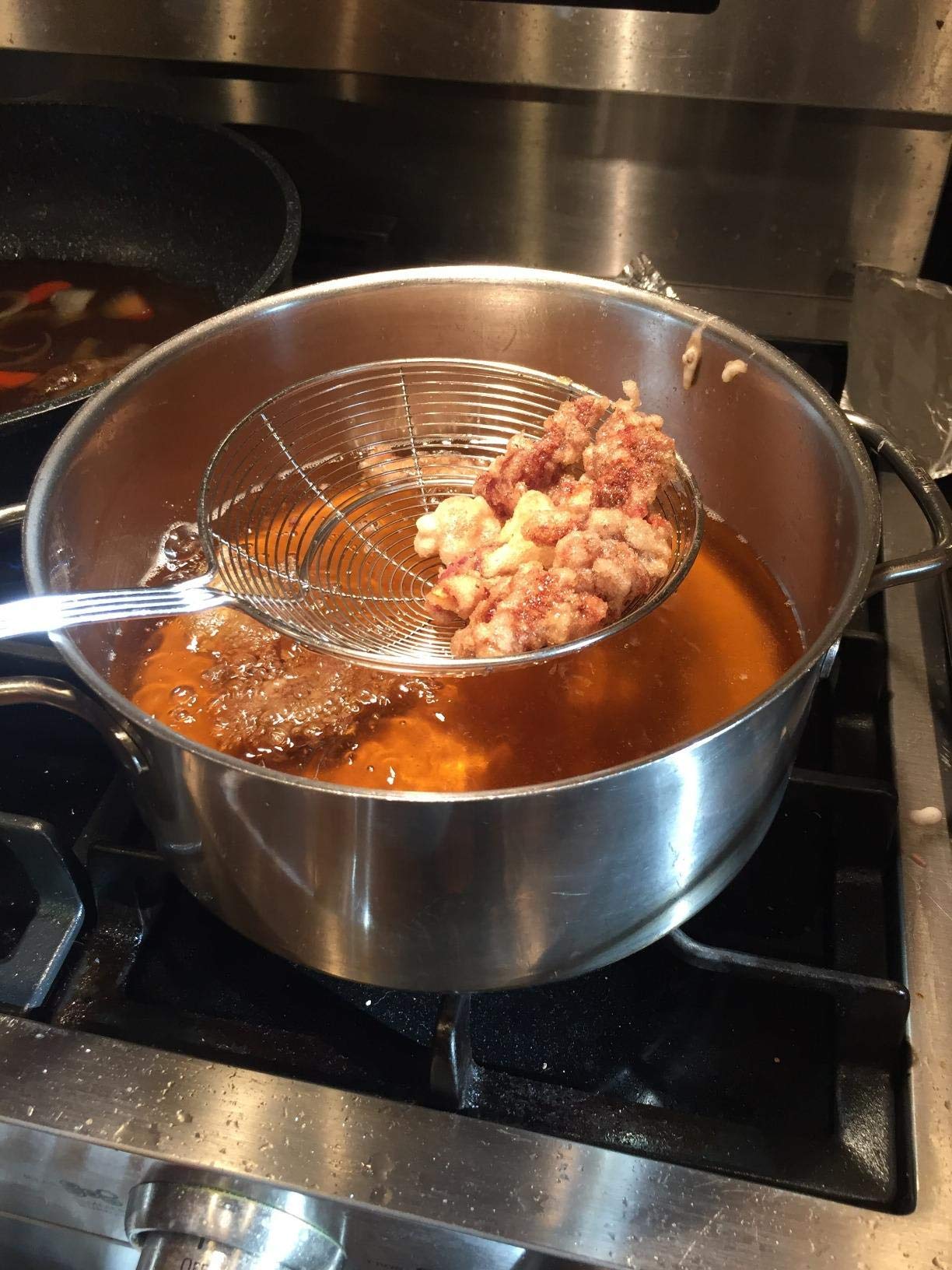 Wire Kitchen Skimmer Spider Strainer Stainless Steel Food Colander Slotted Ladle Scoop For Pasta Deep Frying Chips
