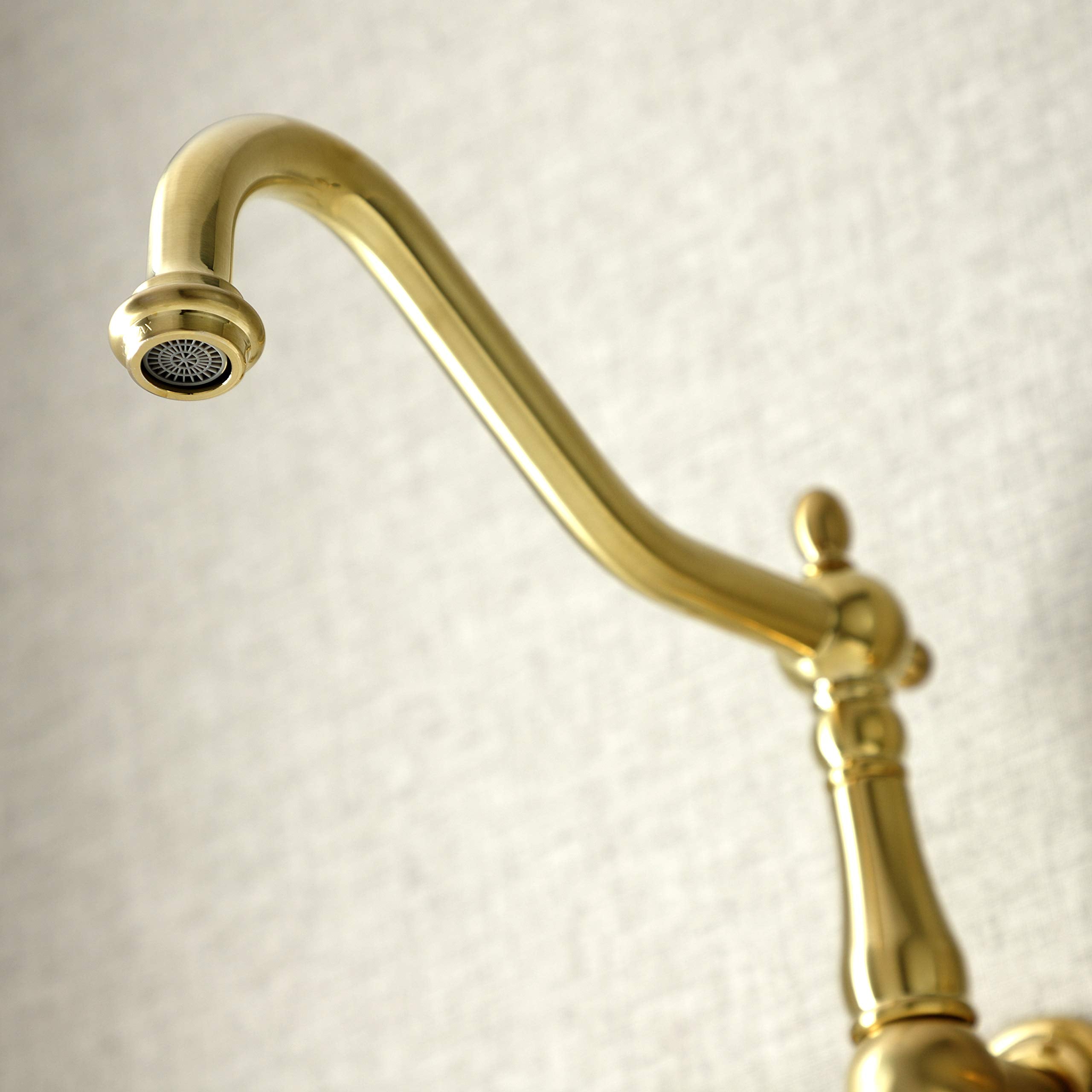 Kingston Brass KS1287PKL Duchess Wall Mount Kitchen Faucet  Brushed Brass